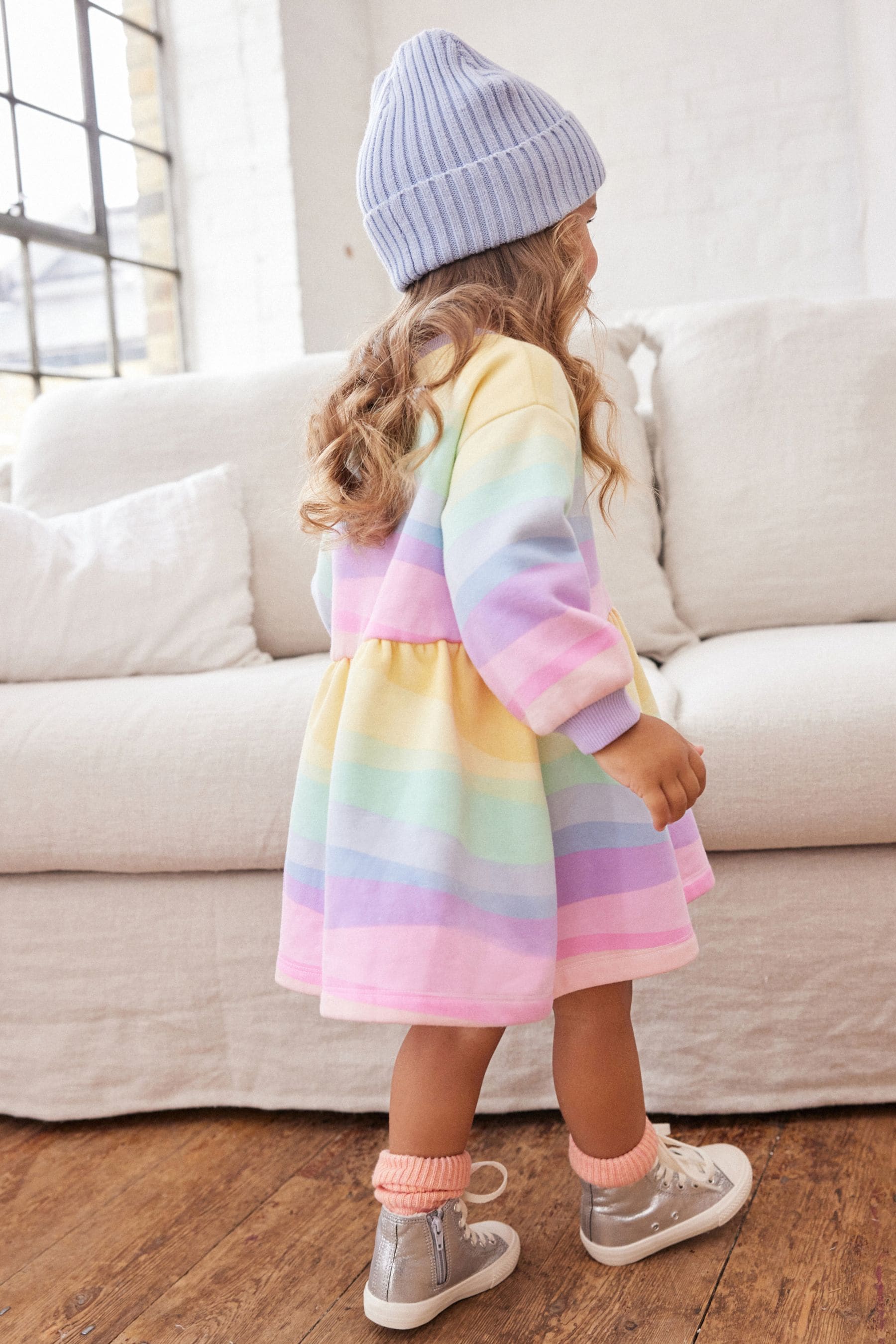 Rainbow Printed Sweat Dress (3mths-7yrs)