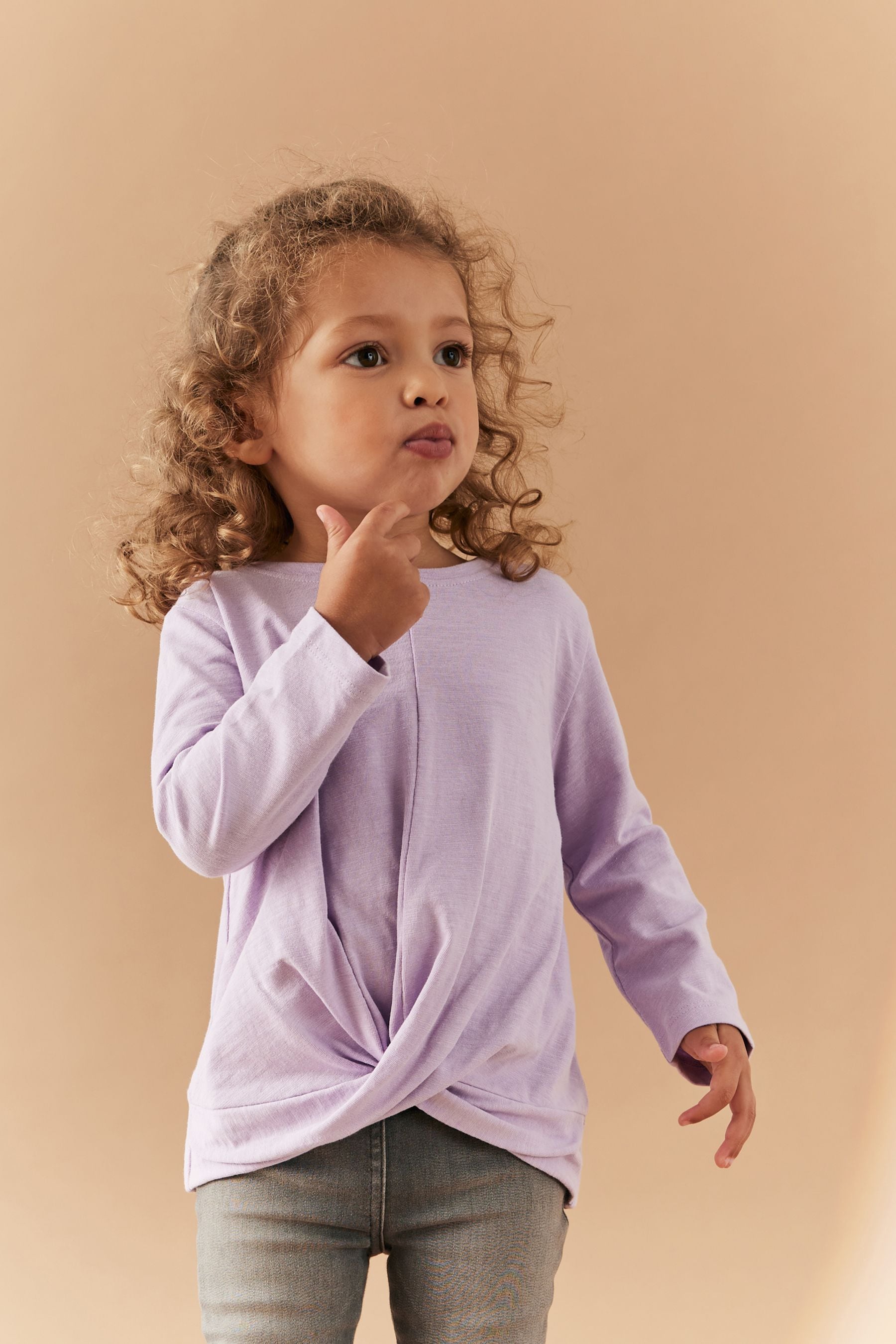 Purple Long Sleeve Twist Front T-Shirt (3mths-7yrs)