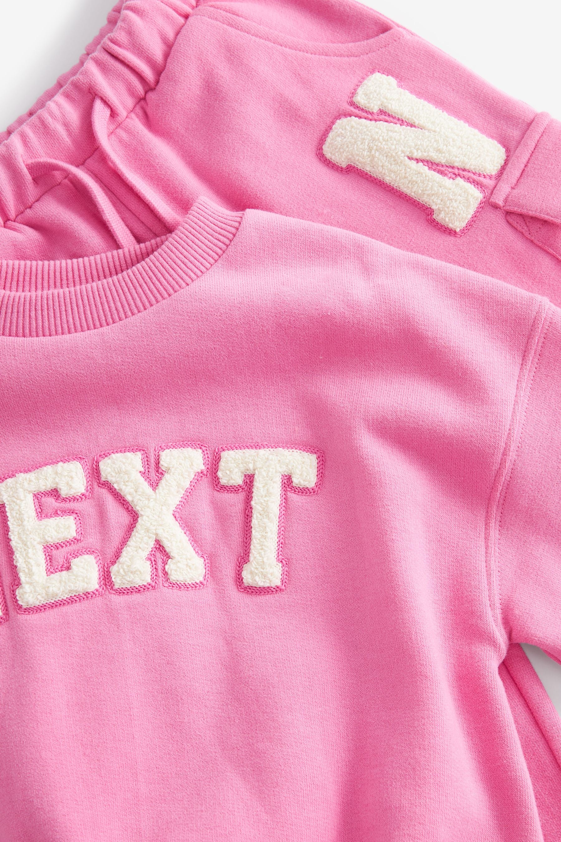 Pink Nxt Logo Sweatshirt And Cargo Joggers Set (3mths-7yrs)