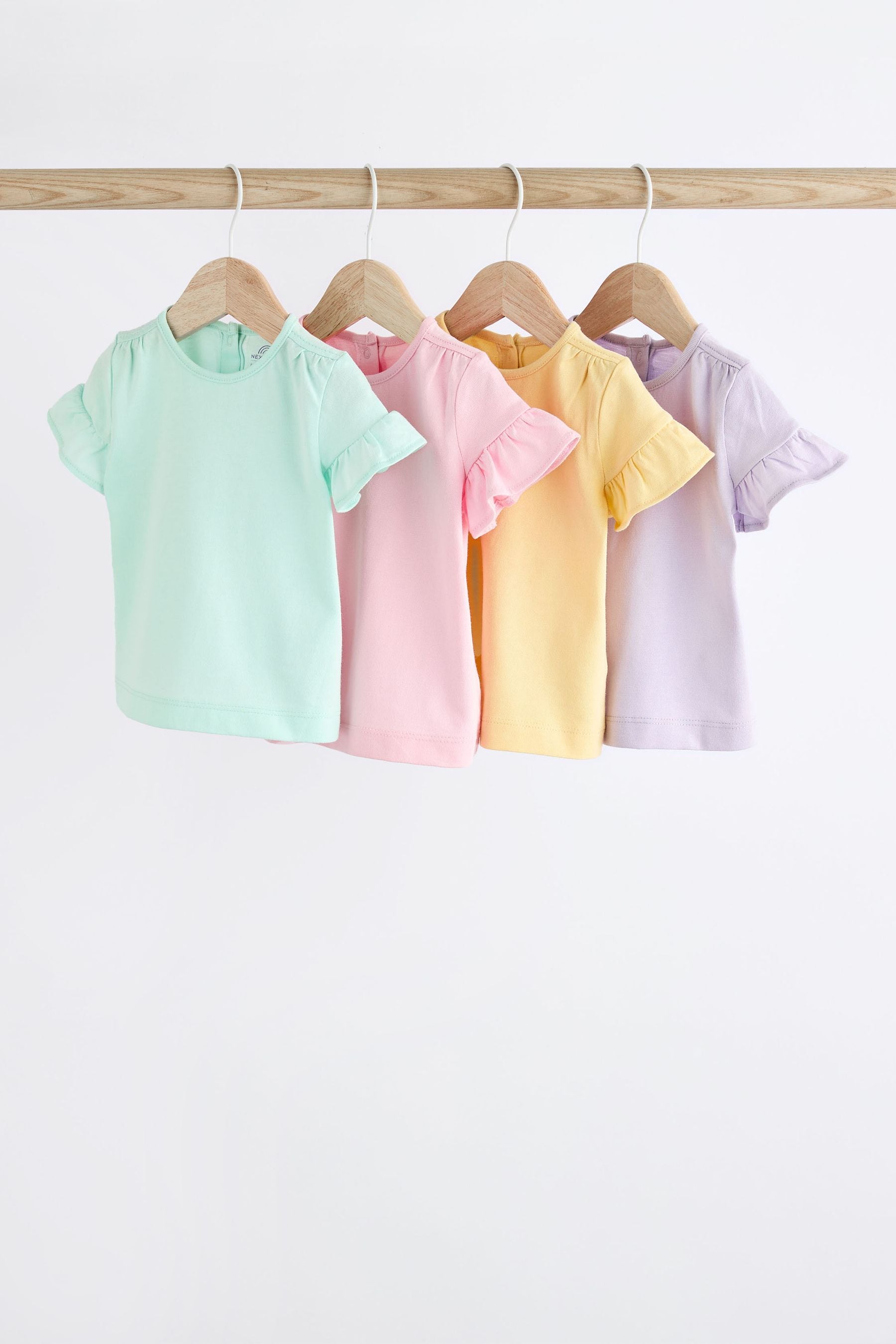 Multi Pastel Baby Short Sleeve Top 4 Pack