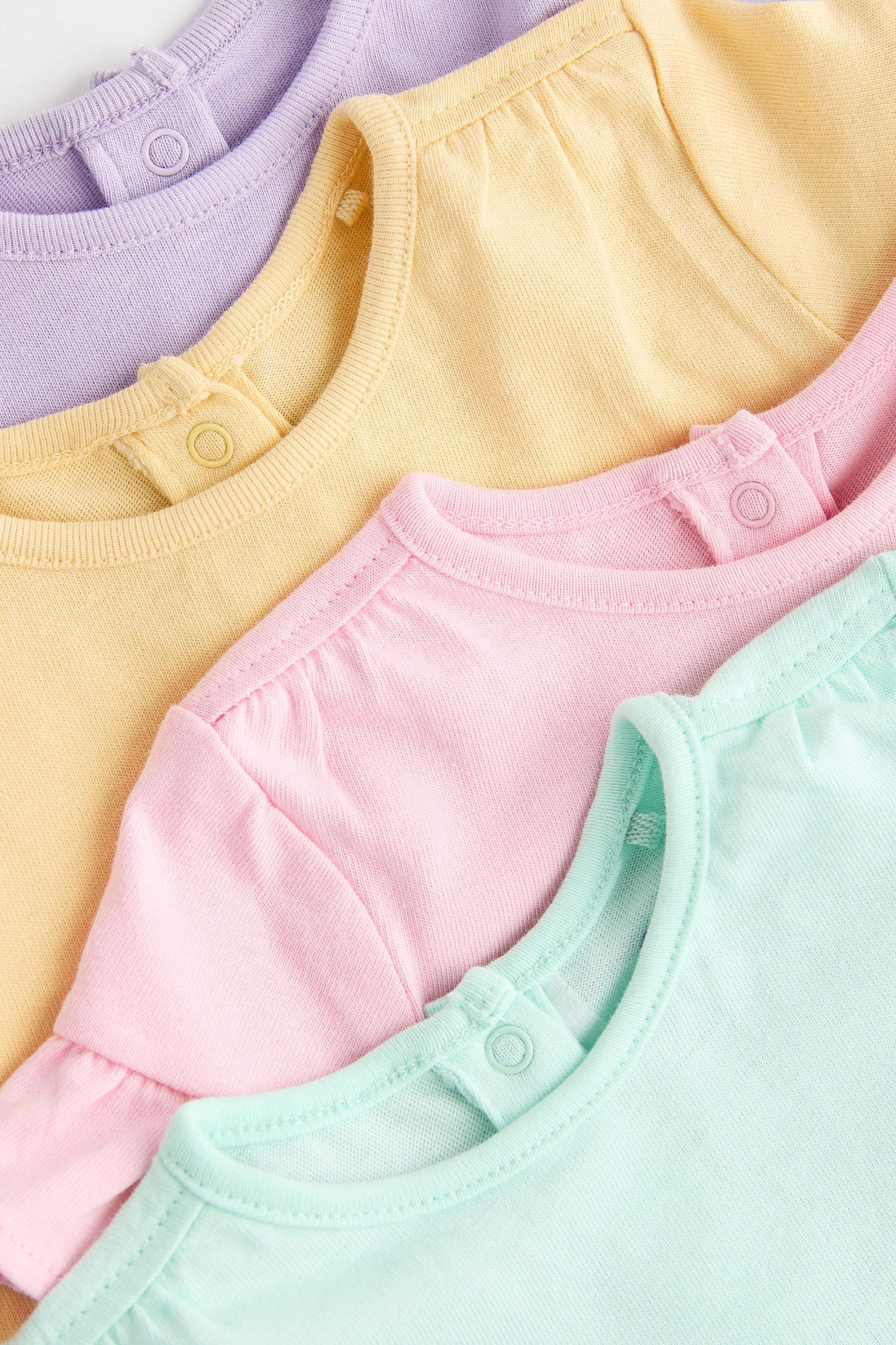 Multi Pastel Baby Short Sleeve Top 4 Pack