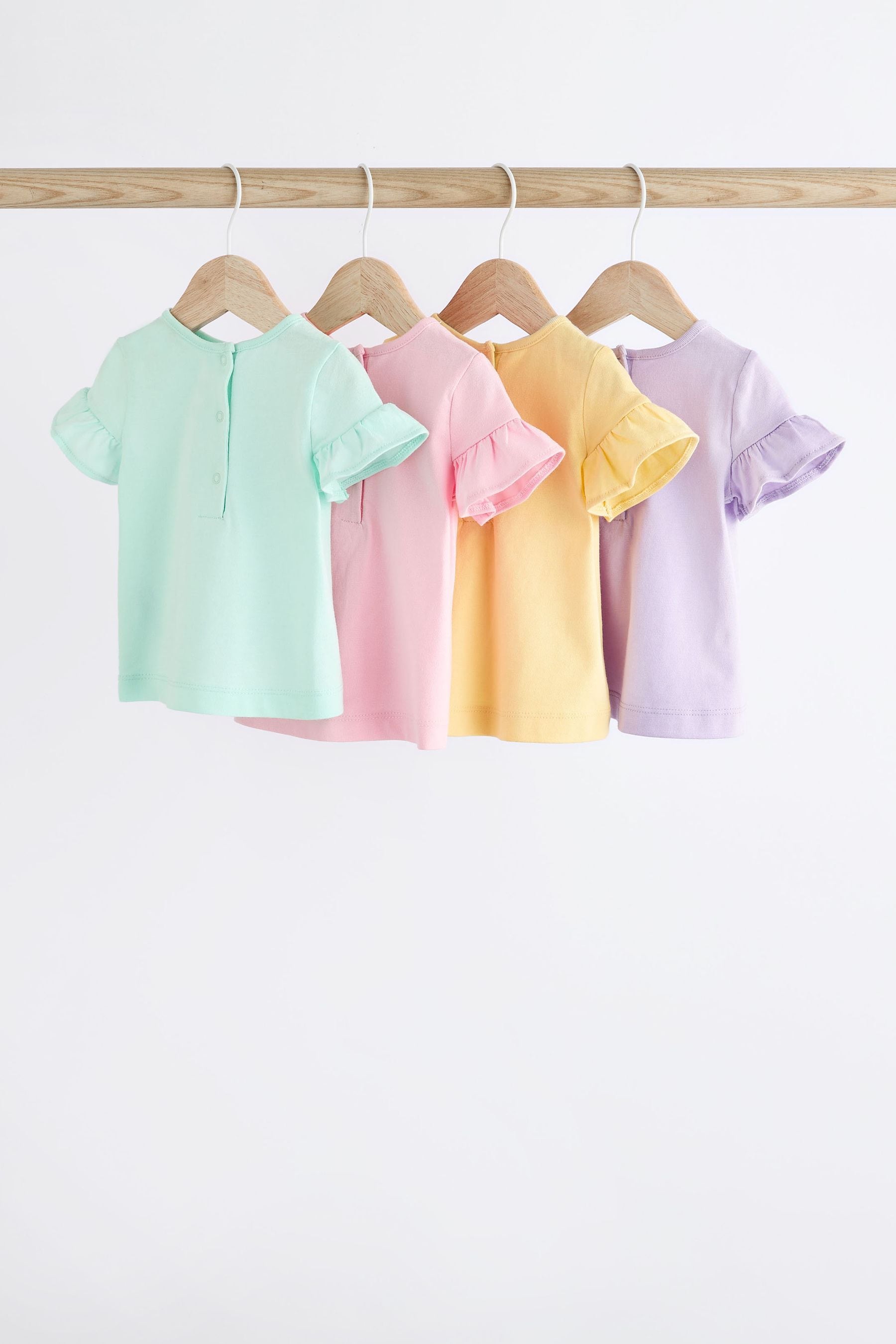 Multi Pastel Baby Short Sleeve Top 4 Pack