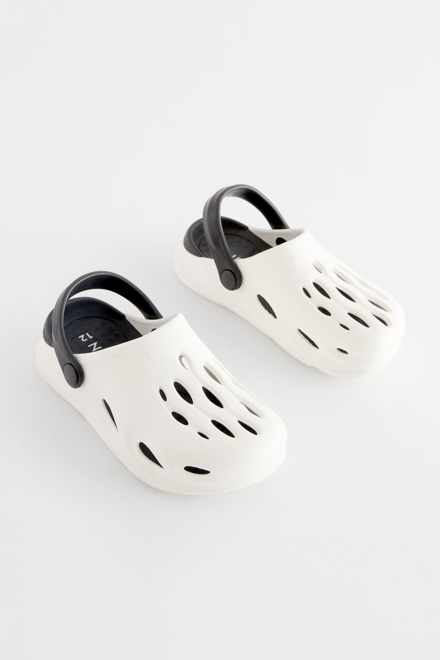 White Monochrome Clogs