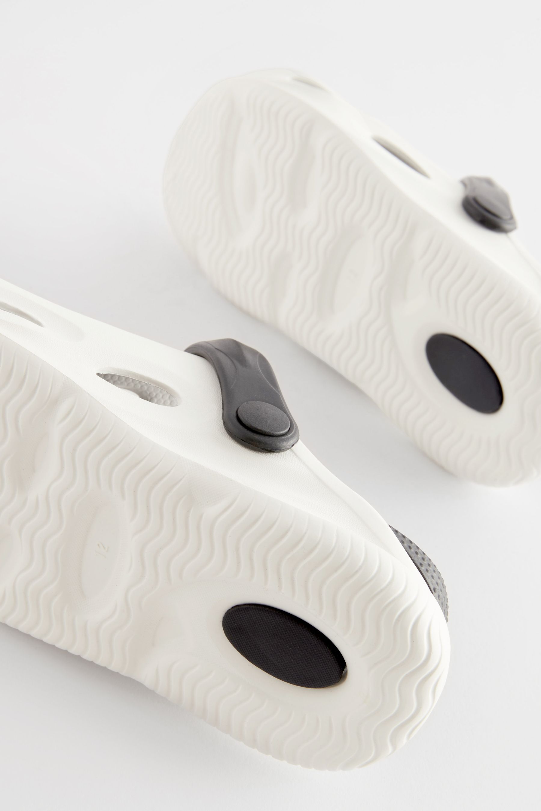 White Monochrome Clogs