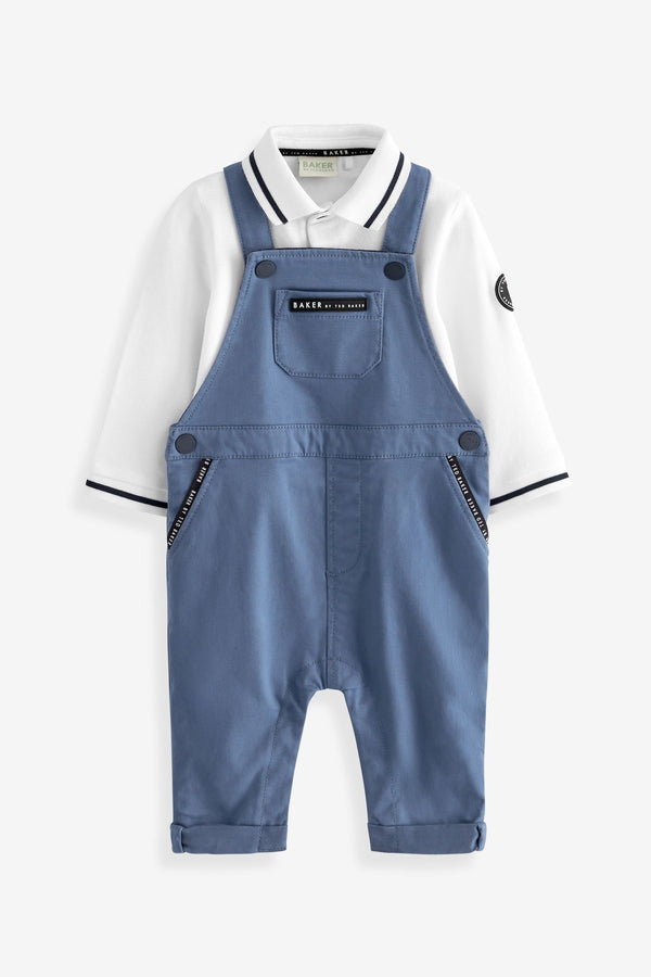 Baker by Ted Baker Long Sleeve Polo and Dungaree Set