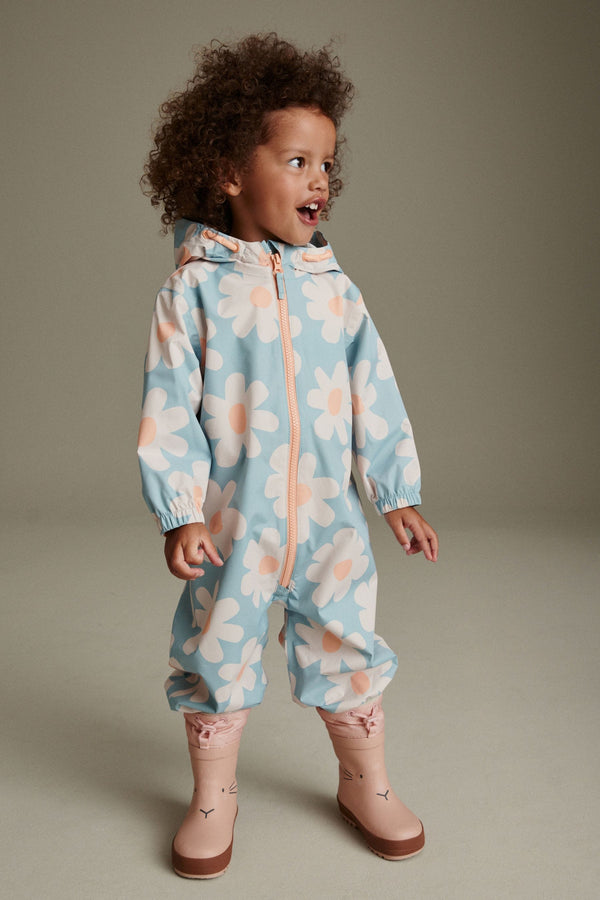 Pale Blue Waterproof Printed Puddlesuit (3mths-7yrs)