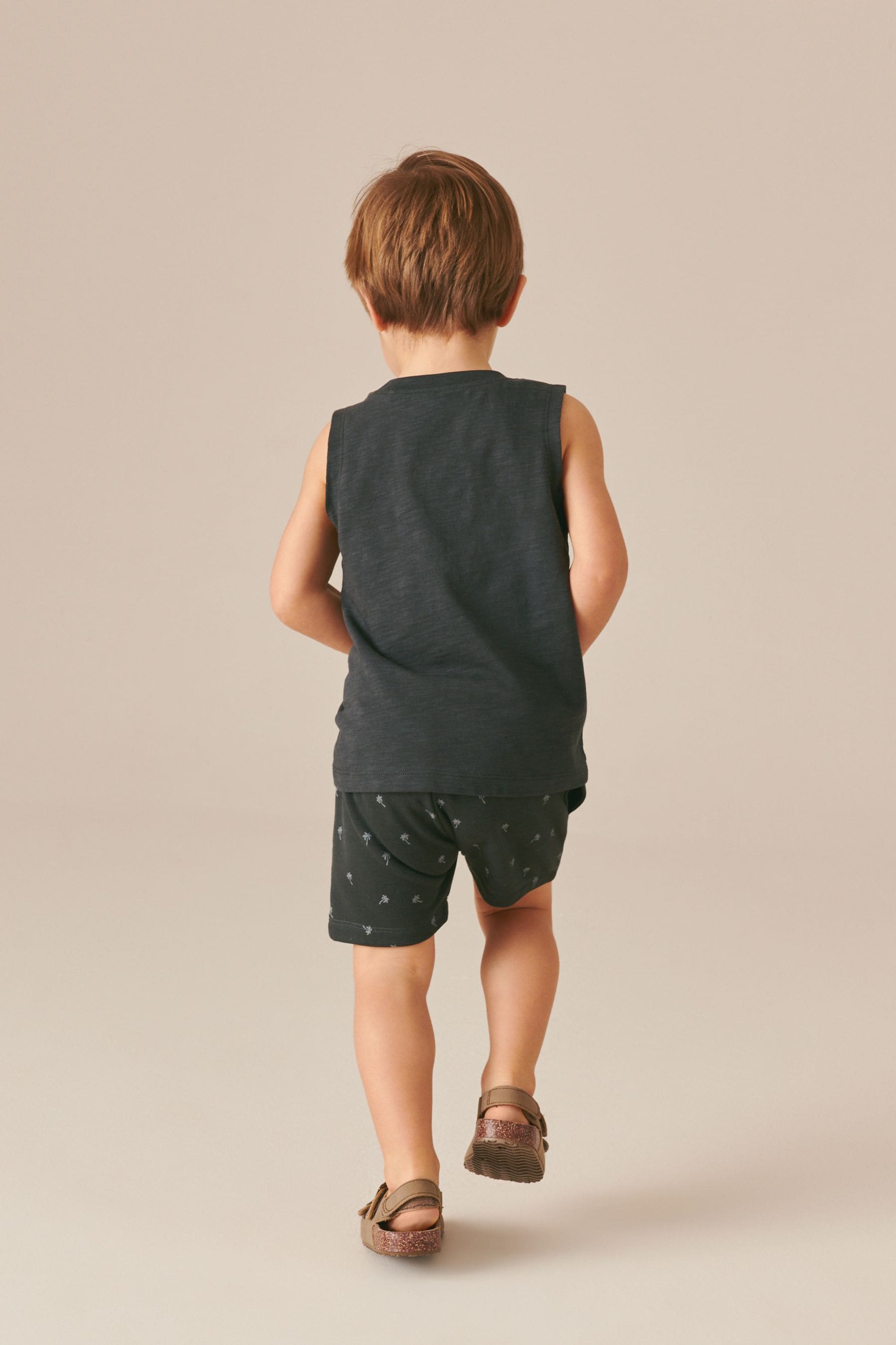 Charcoal Grey Vest and Shorts Set (3mths-7yrs)