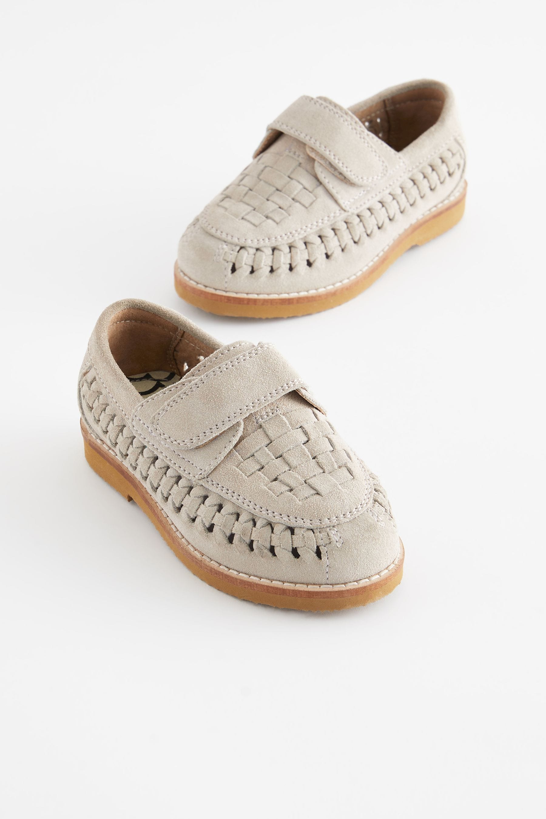 Stone Neutral Woven Loafers