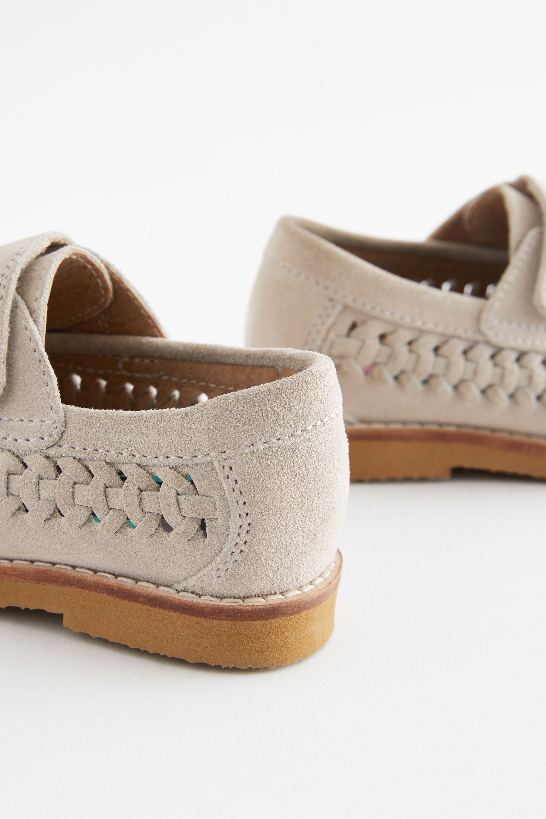 Stone Neutral Woven Loafers