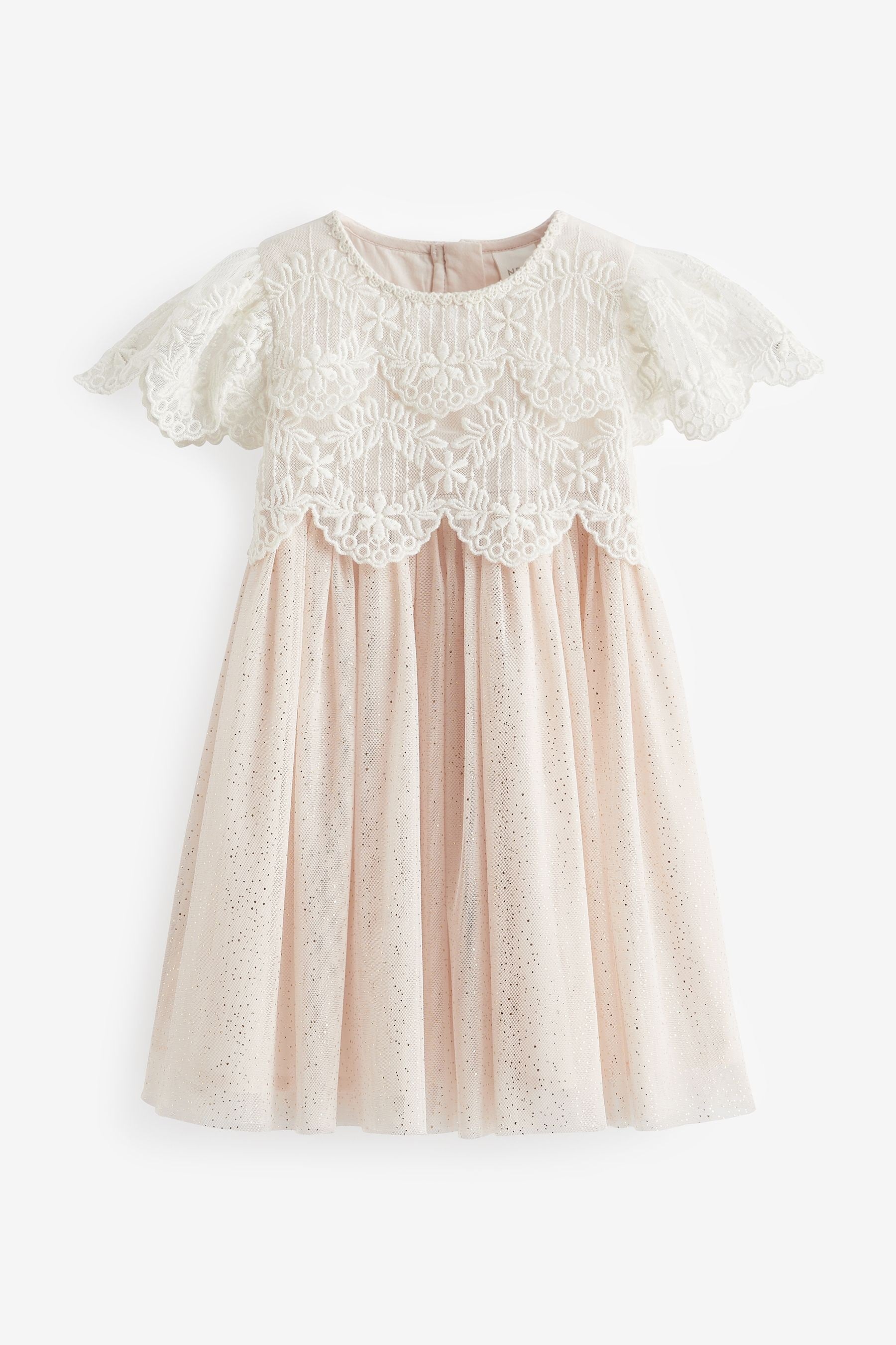 Pink Mesh Lace Dress (3mths-7yrs)