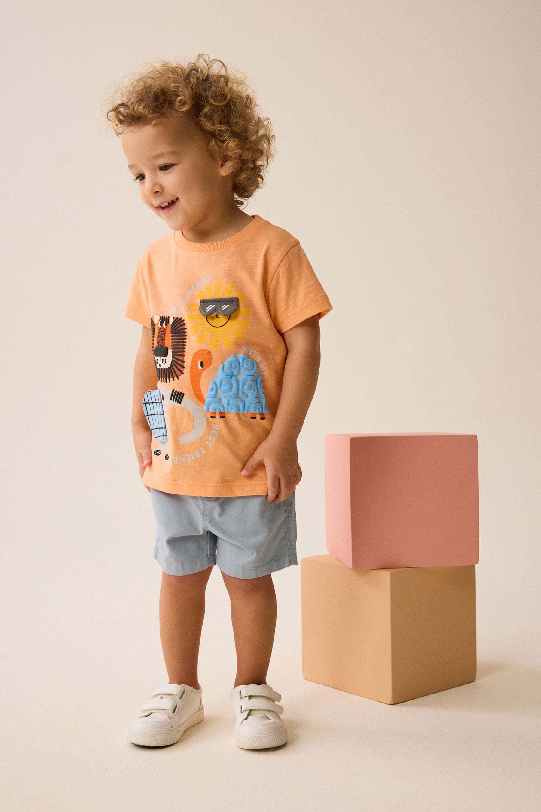 Orange Short Sleeve Interactive Character T-Shirt (3mths-7yrs)