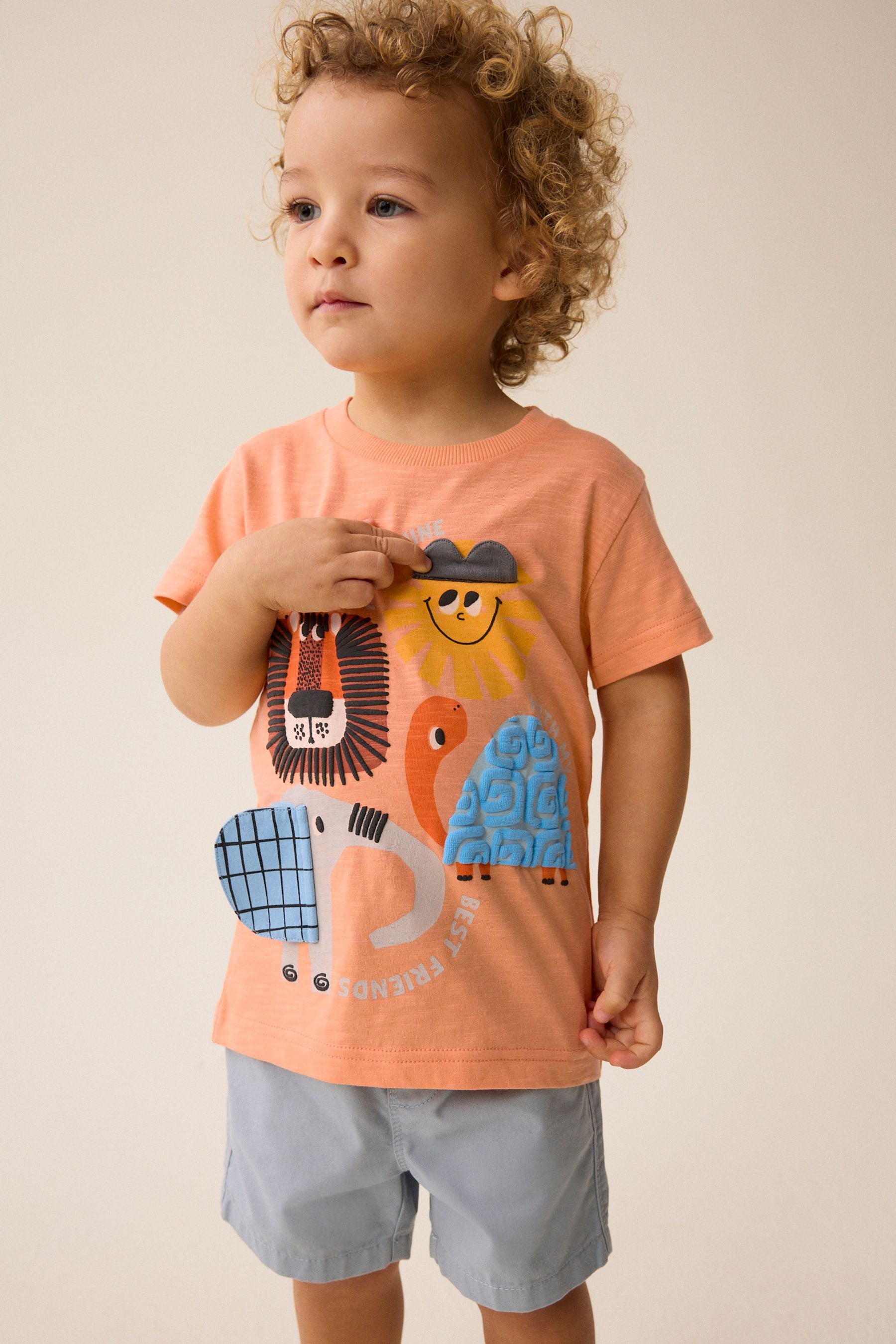 Orange Short Sleeve Interactive Character T-Shirt (3mths-7yrs)