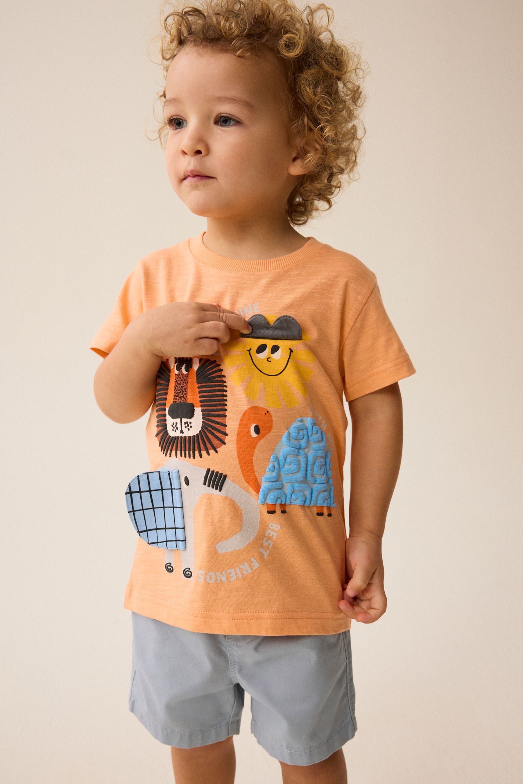 Orange Short Sleeve Interactive Character T-Shirt (3mths-7yrs)