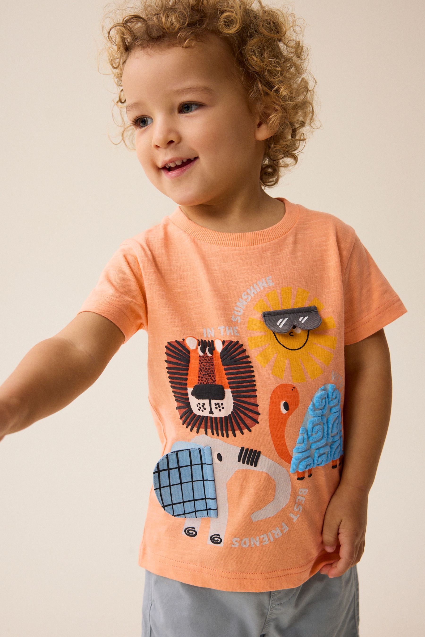 Orange Short Sleeve Interactive Character T-Shirt (3mths-7yrs)