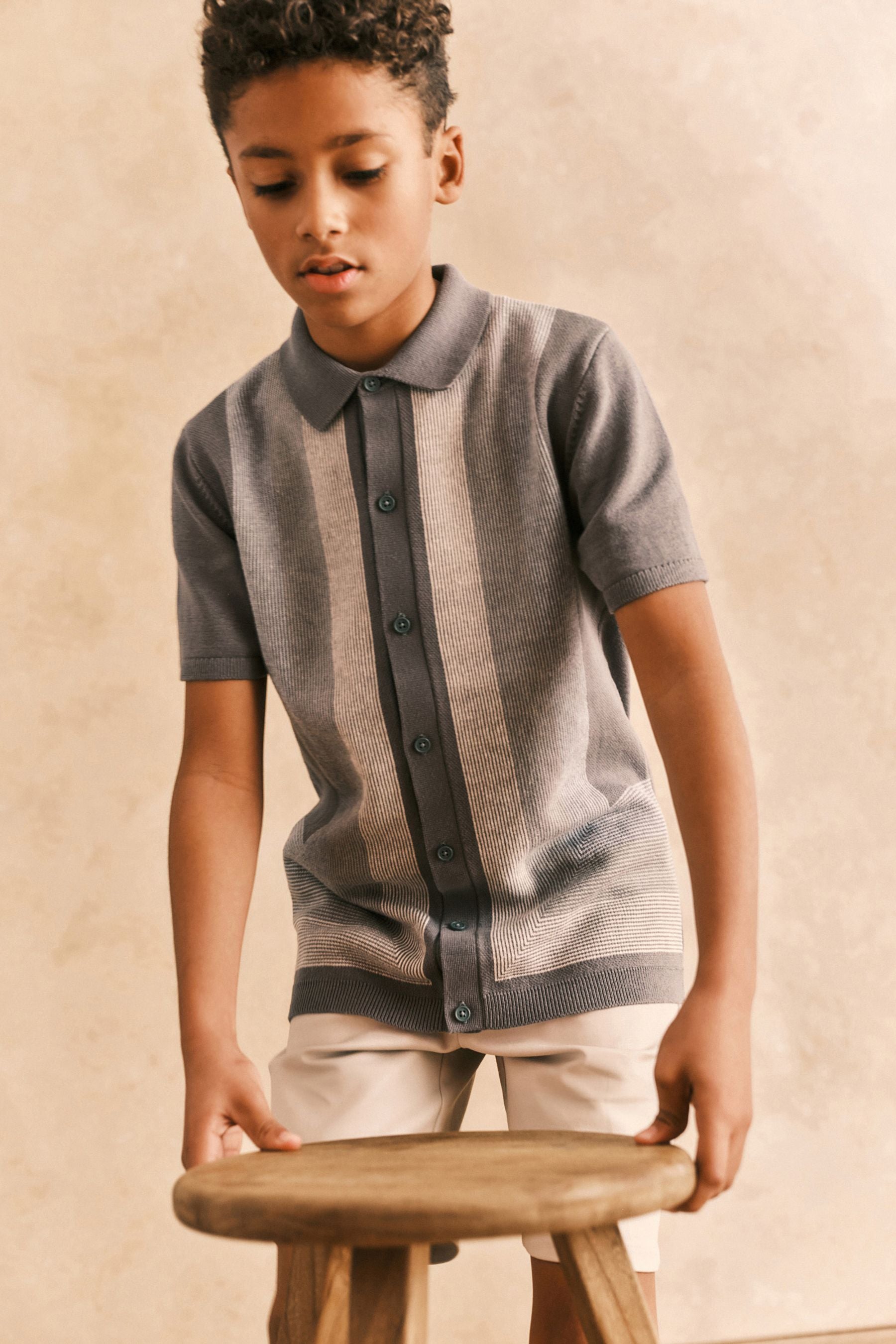 Minerals Short Sleeved Border Colourblock Polo Shirt (3-16yrs)