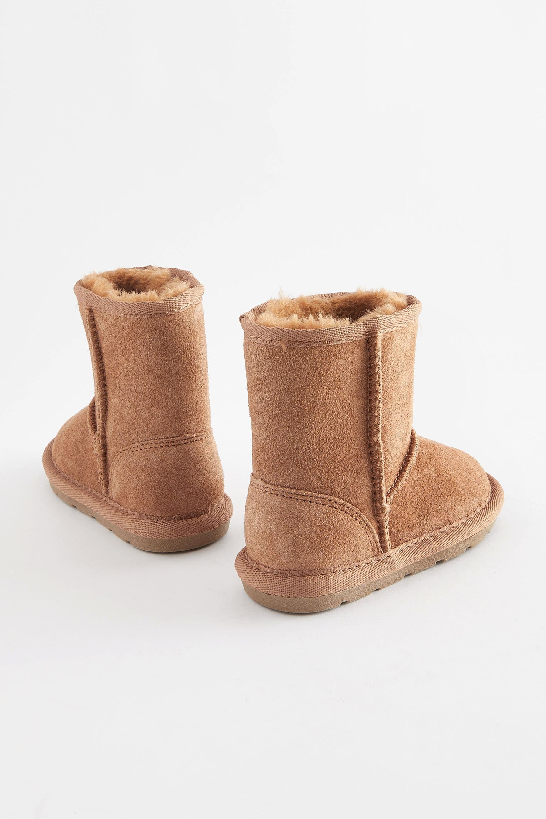 Tan Brown Suede Warm Lined Boots