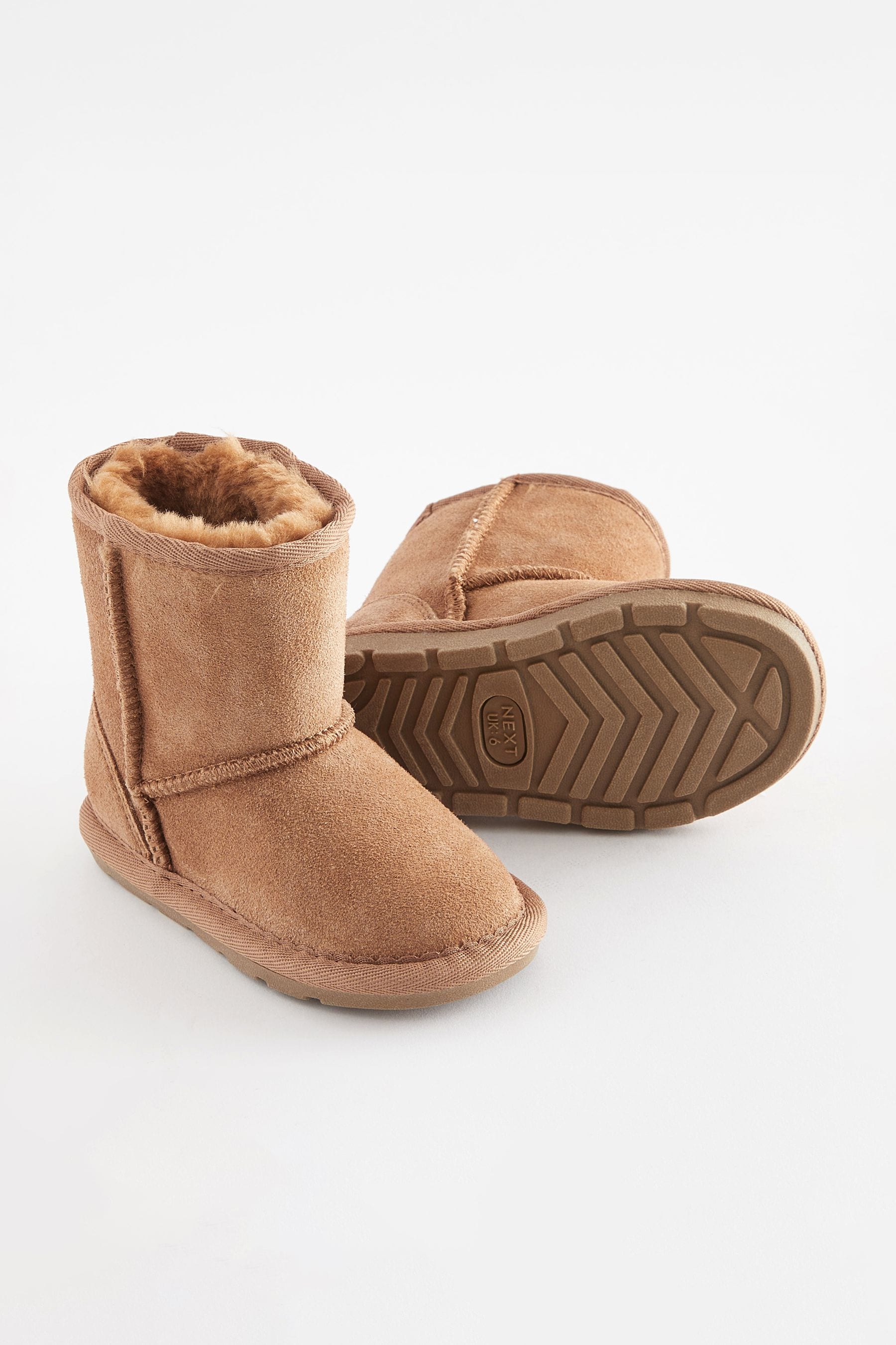 Tan Brown Suede Warm Lined Boots