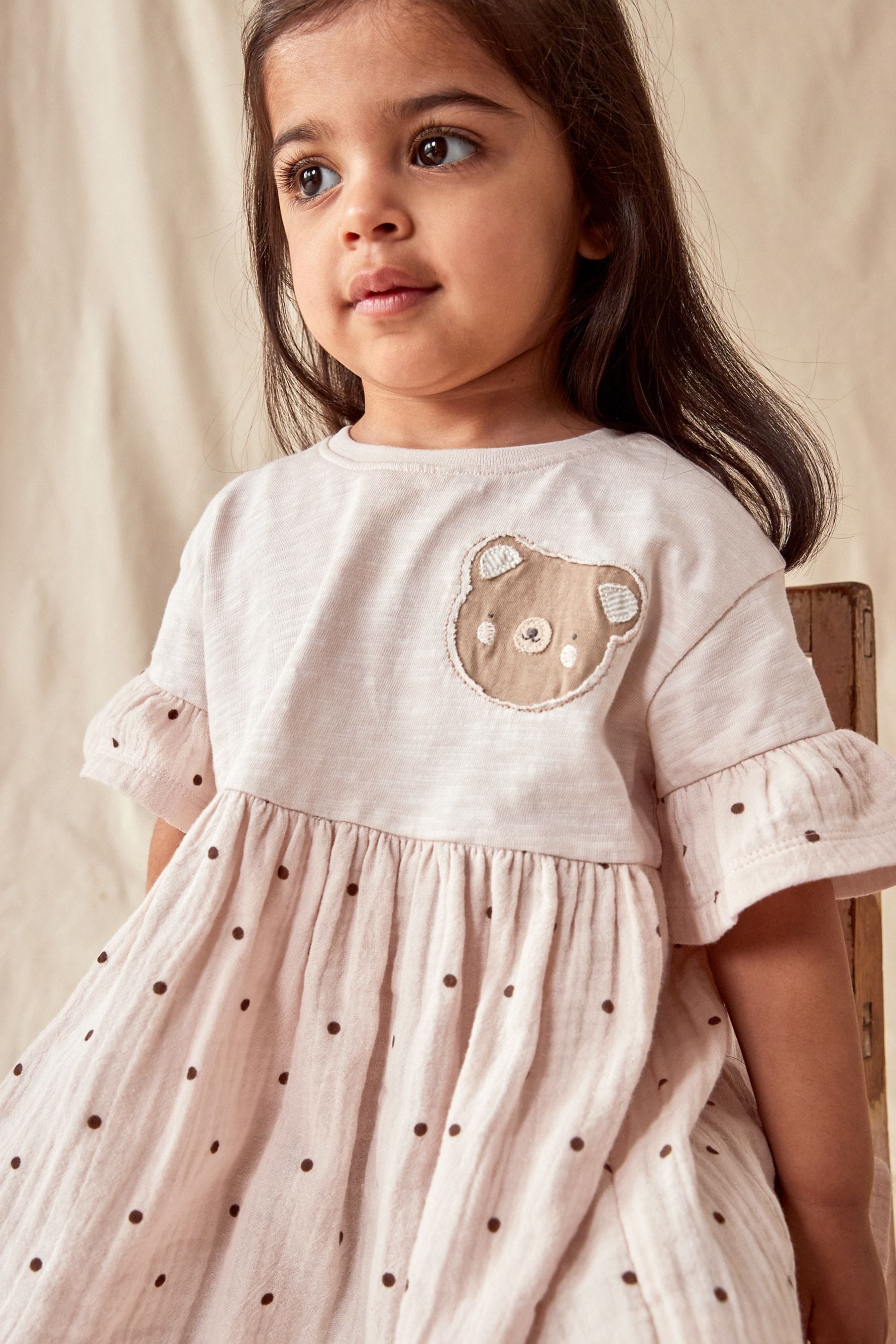 Cream Relaxed Day Dress and Leggings Set (3mths-7yrs)