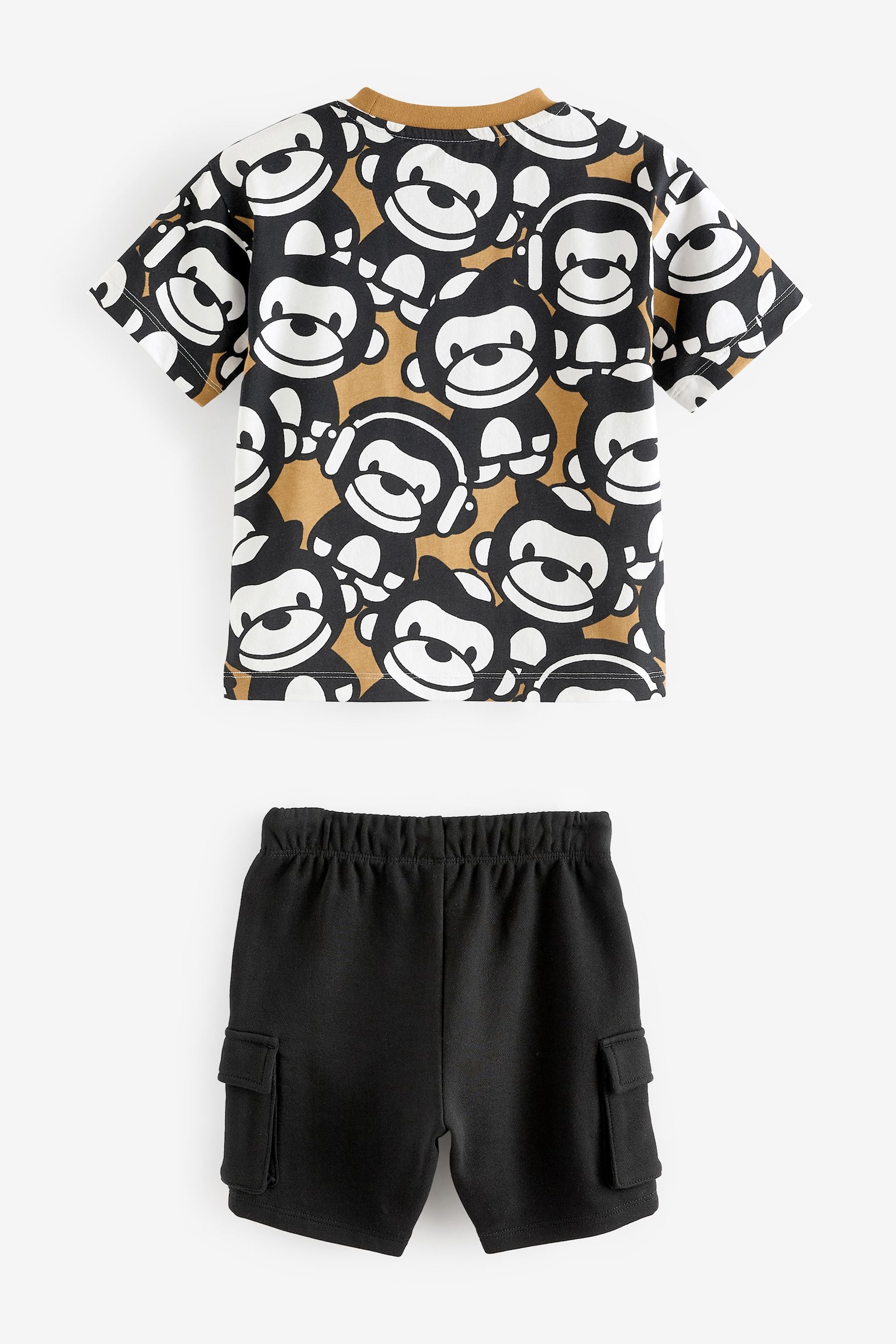 Black/Brown T-Shirt And Shorts Set (3mths-7yrs)