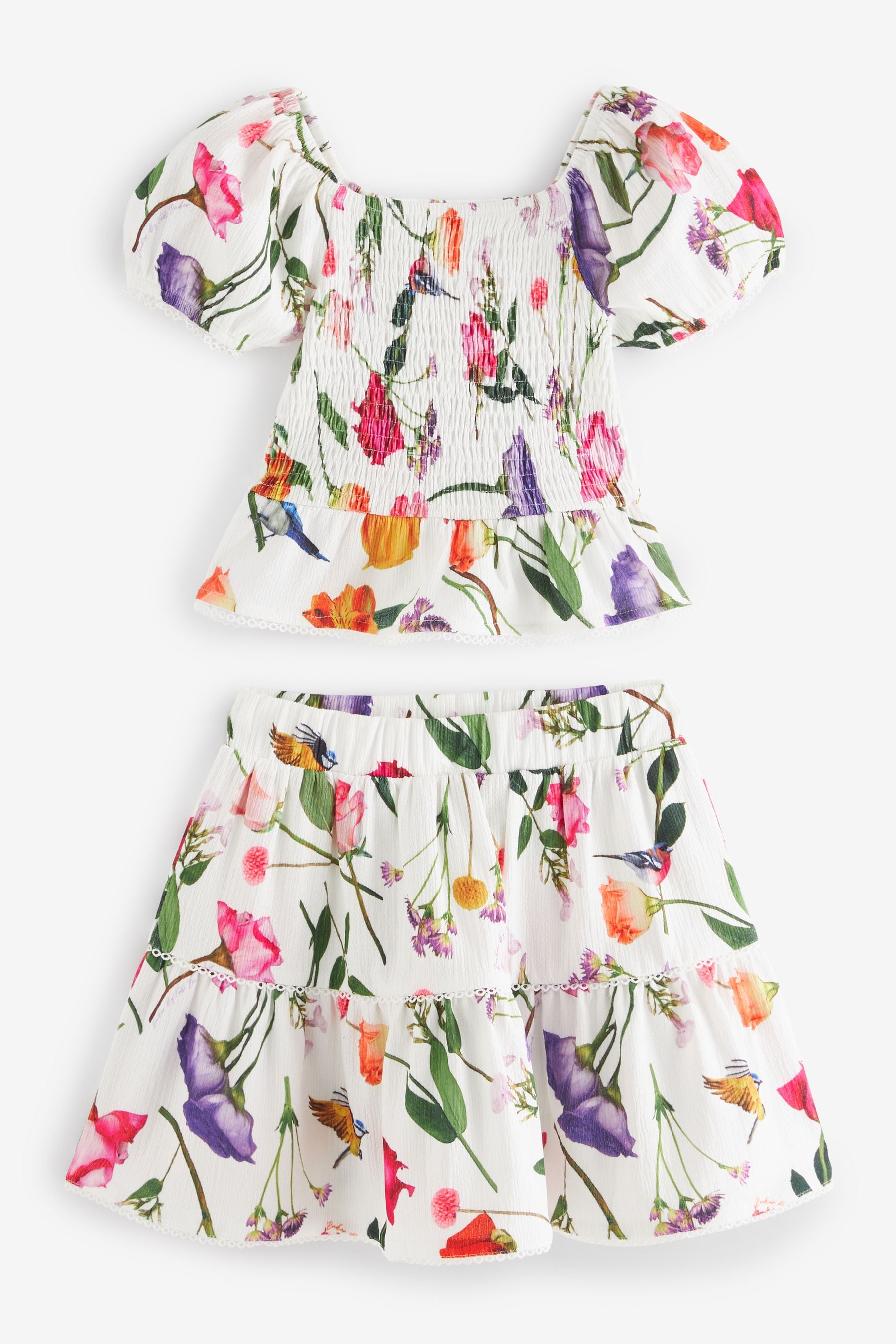 Baker by Ted Baker Floral Shirred Top and Skirt Set