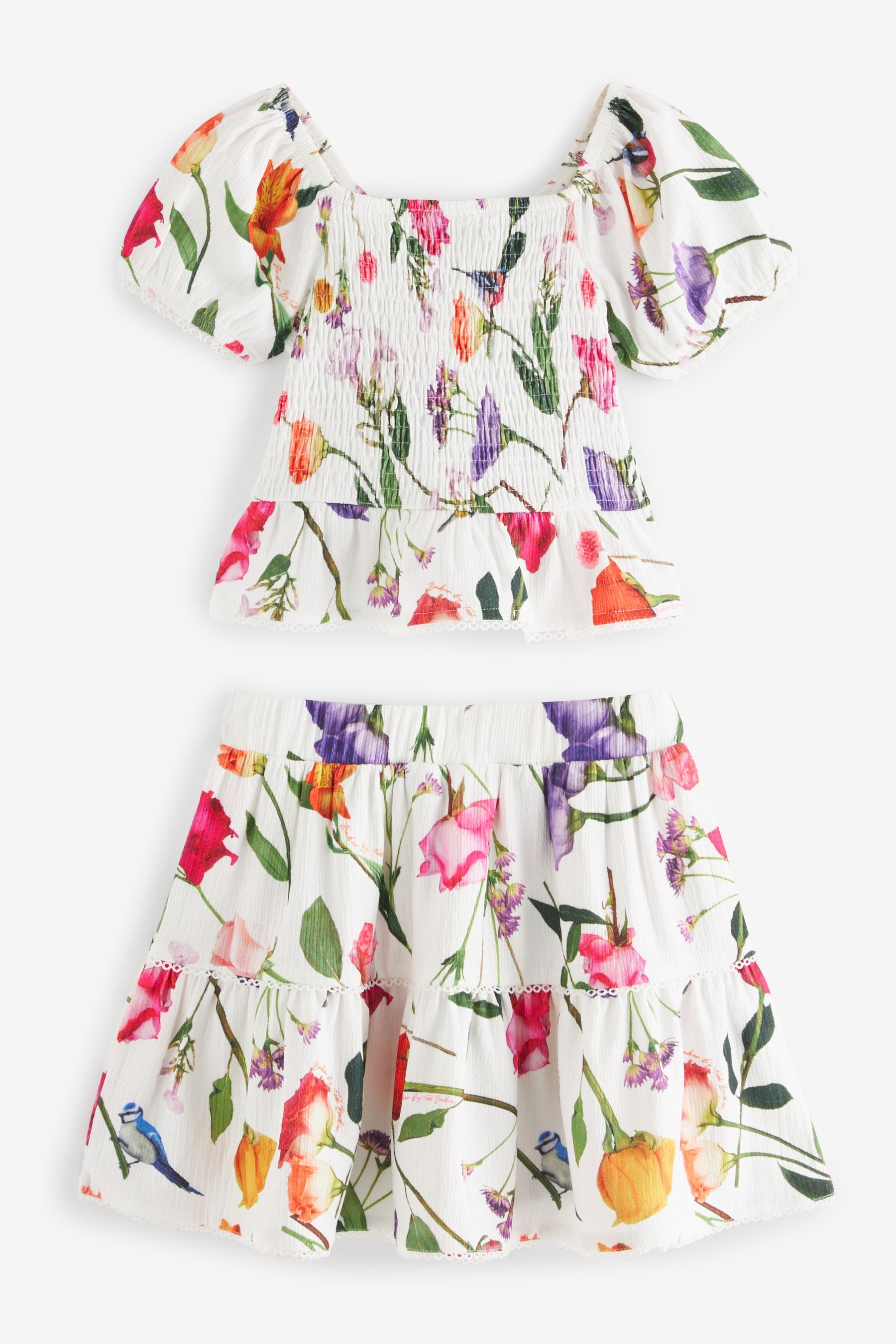 Baker by Ted Baker Floral Shirred Top and Skirt Set