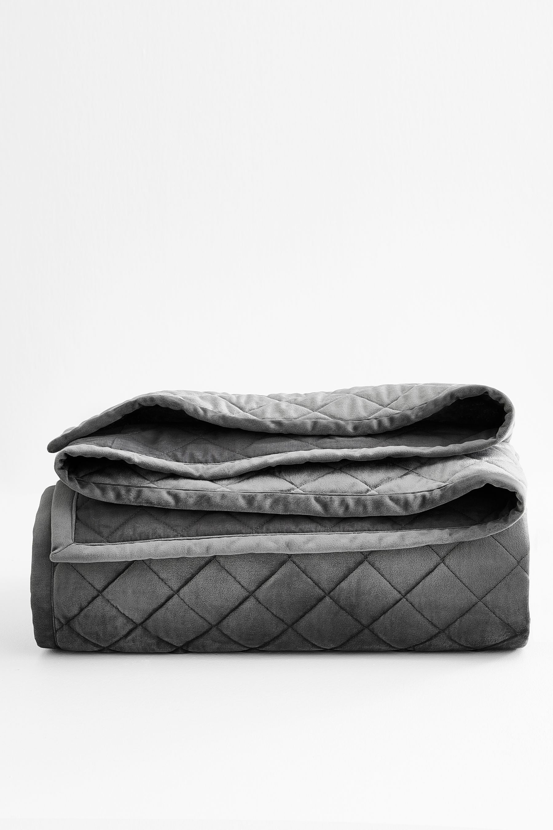 Charcoal Grey Hamilton Velvet Quilted Bedspread