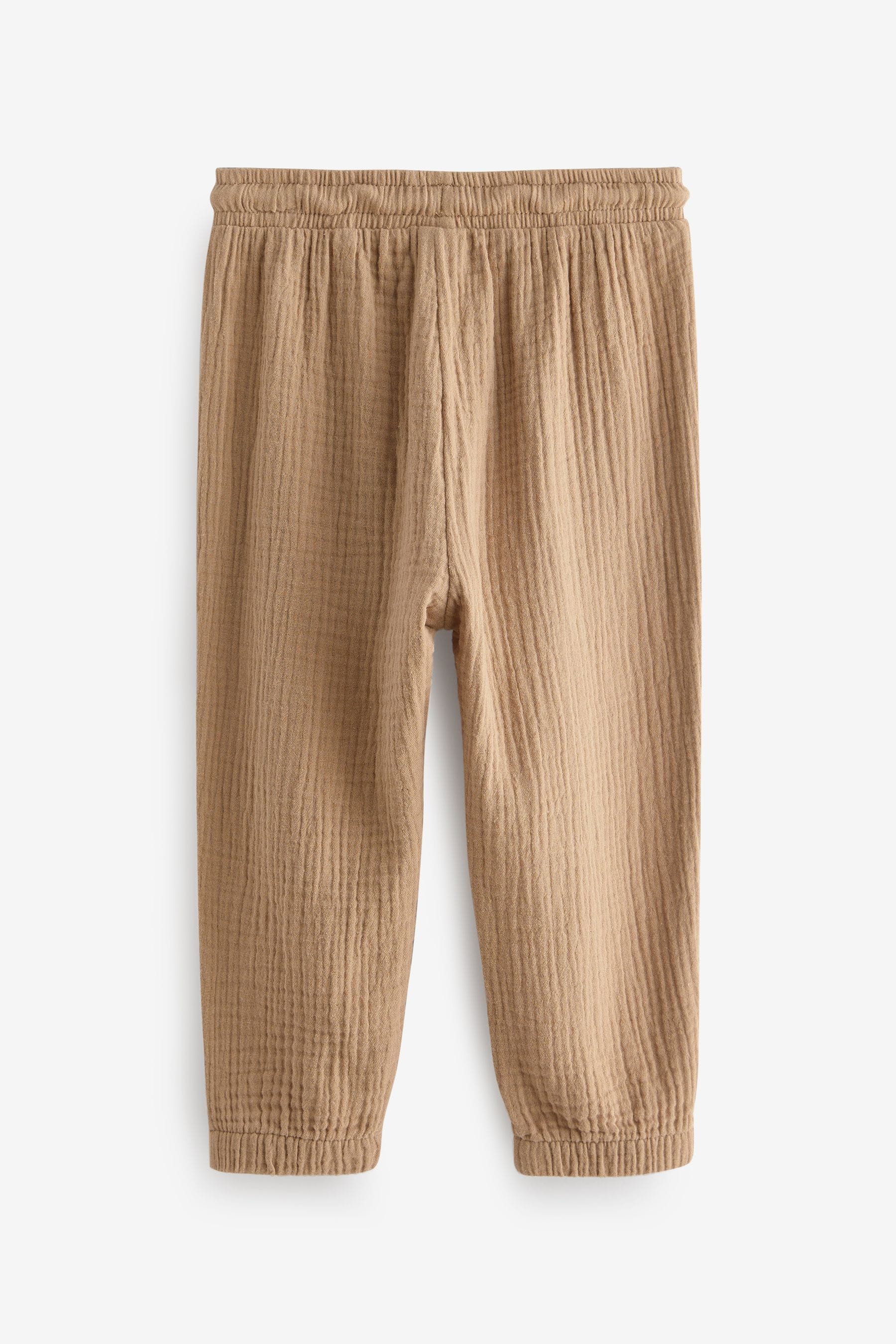 Tan Brown Soft Textured Cotton Trousers (3mths-7yrs)