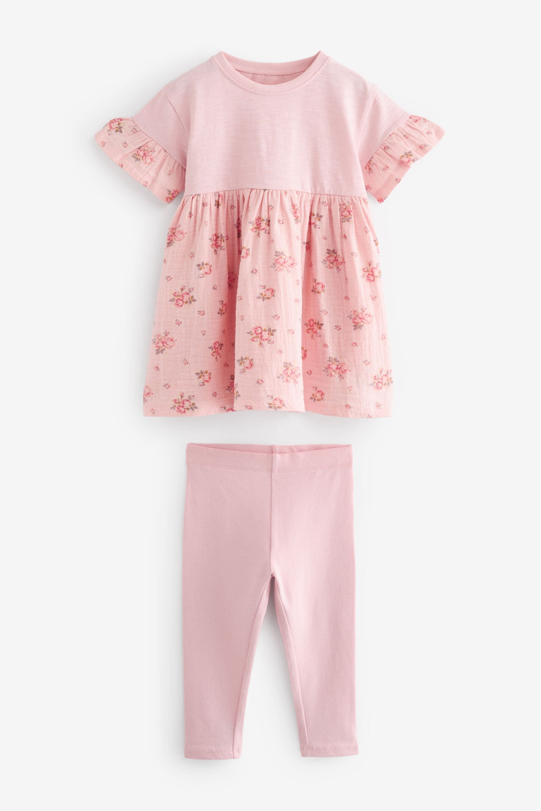 Pink Relaxed Day Dress and Leggings Set (3mths-7yrs)