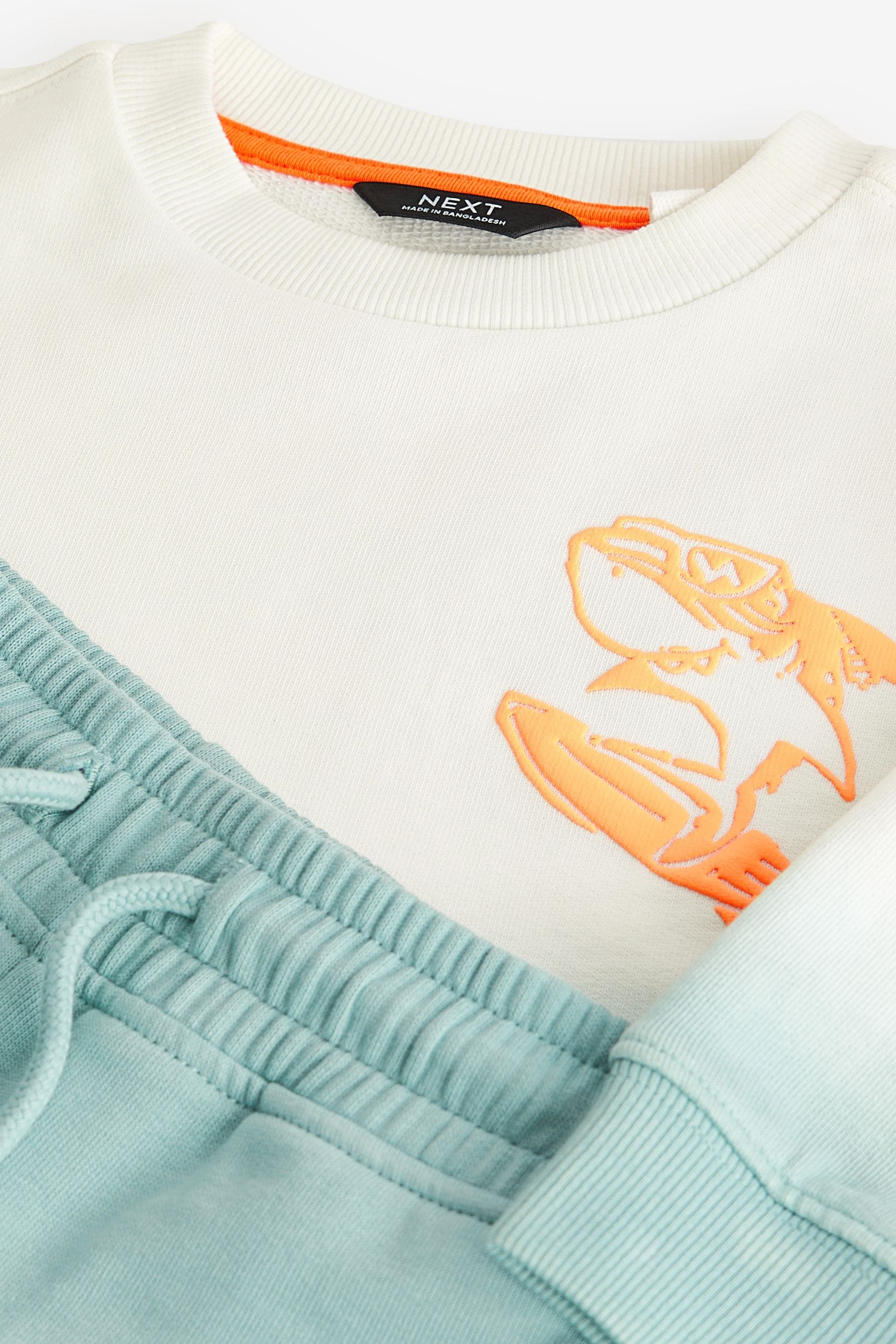 Light Blue Dip Dye Backprint 100% Cotton Sweatshirt and Shorts Set (3mths-7yrs)