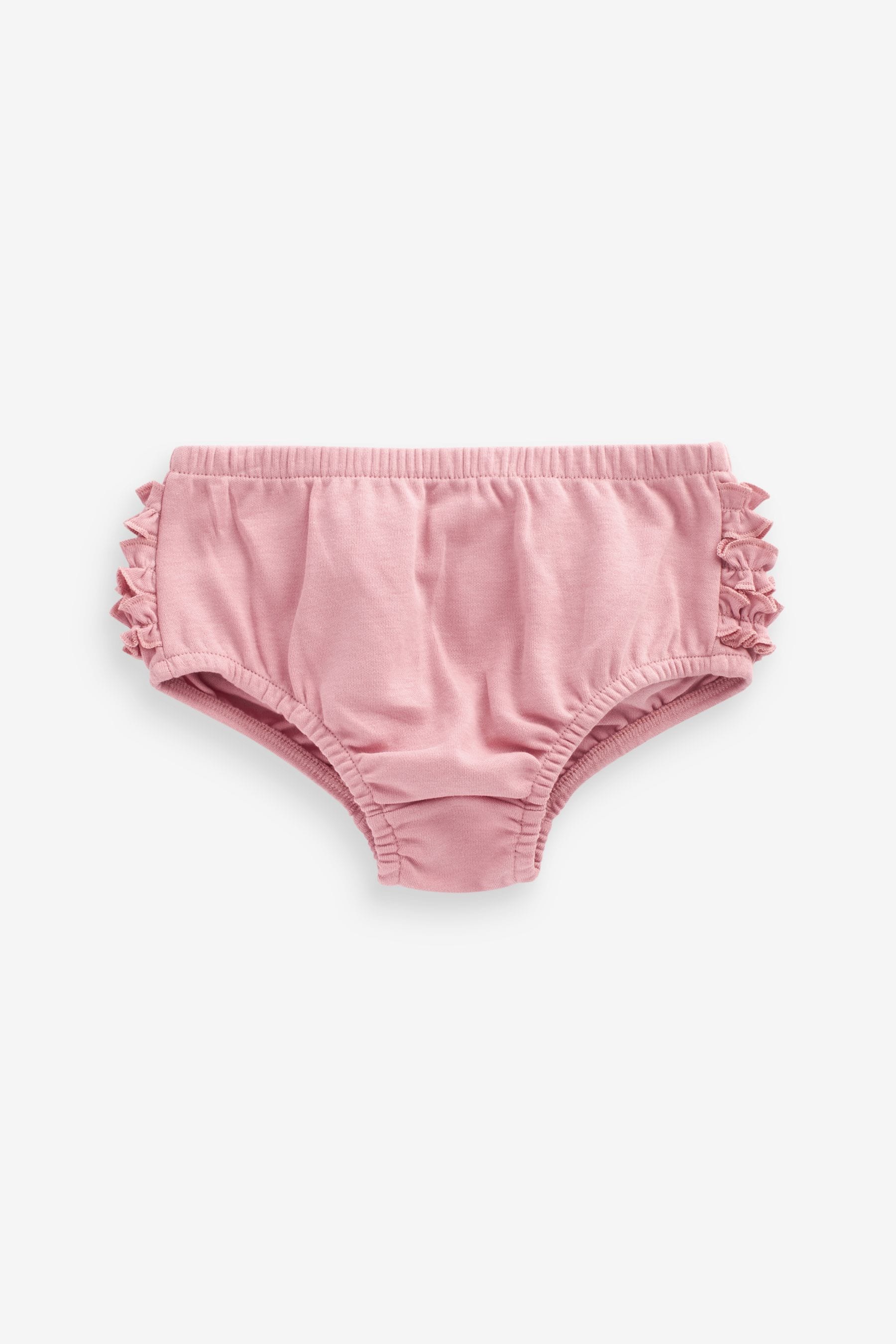 Pink 100% Cotton Baby Knickers 3 Pack (0mths-2yrs)