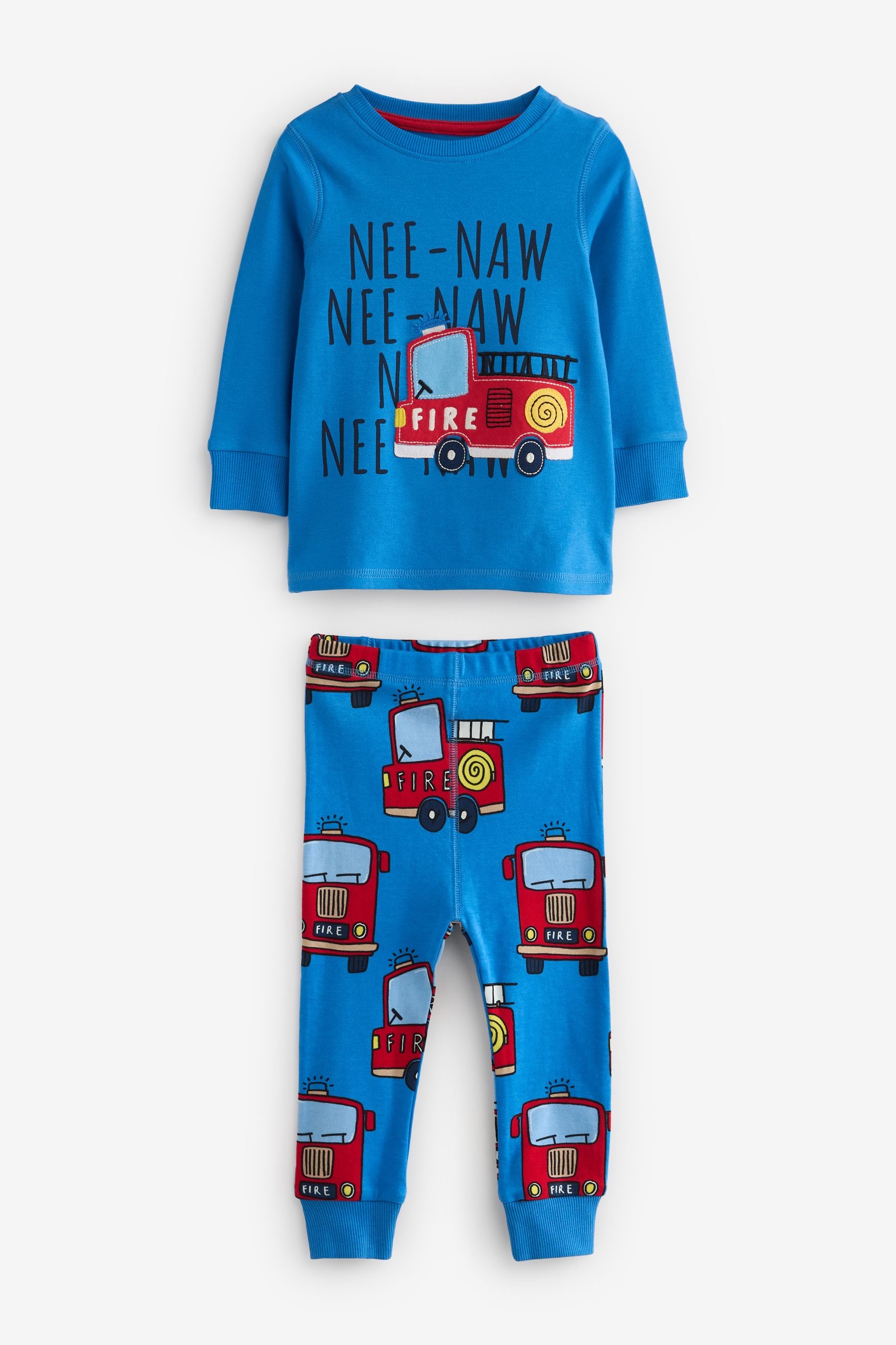 Red/Blue Emergency Vehicles 3 Pack Long Sleeve Pyjamas Set (9mths-8yrs)