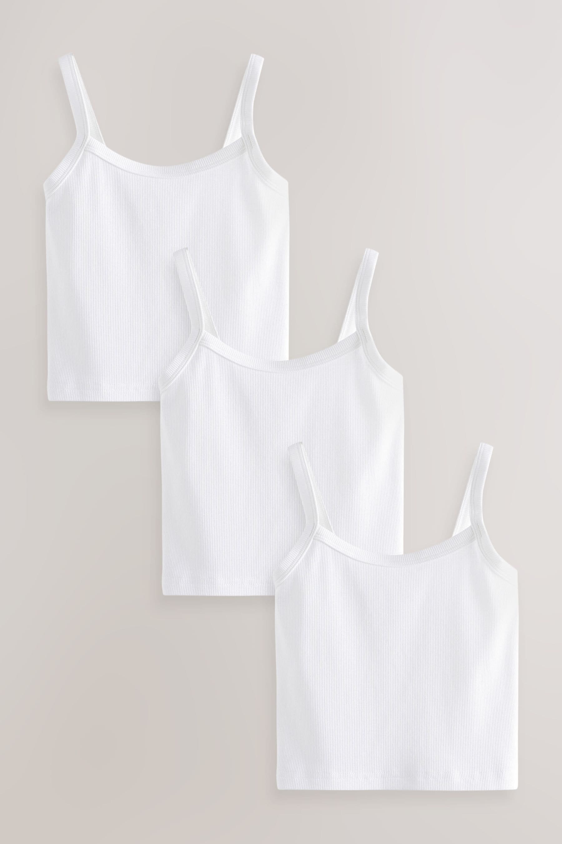 White Cropped Cami Vest 3 Pack (5-16yrs)