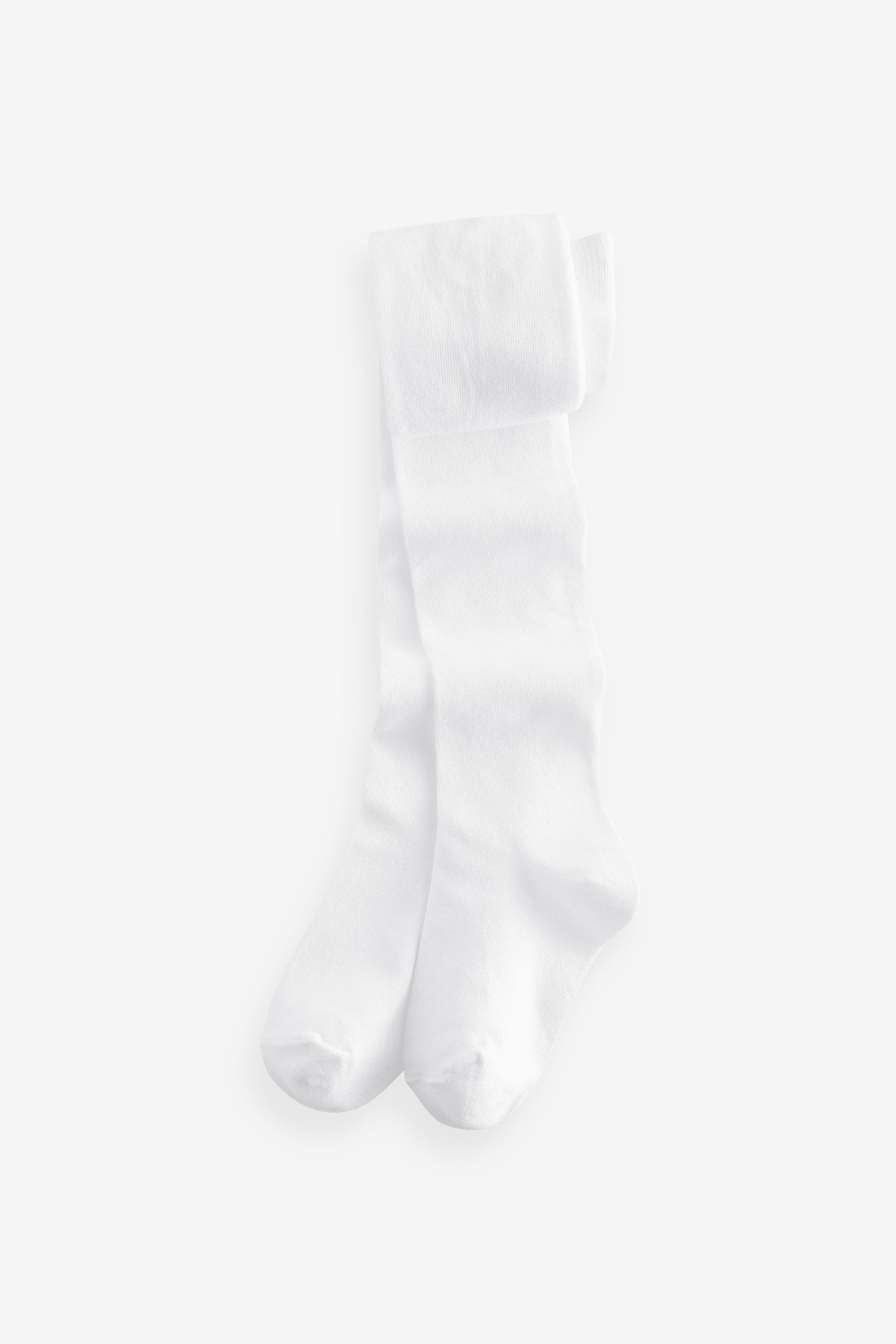 White Cotton Rich School Tights