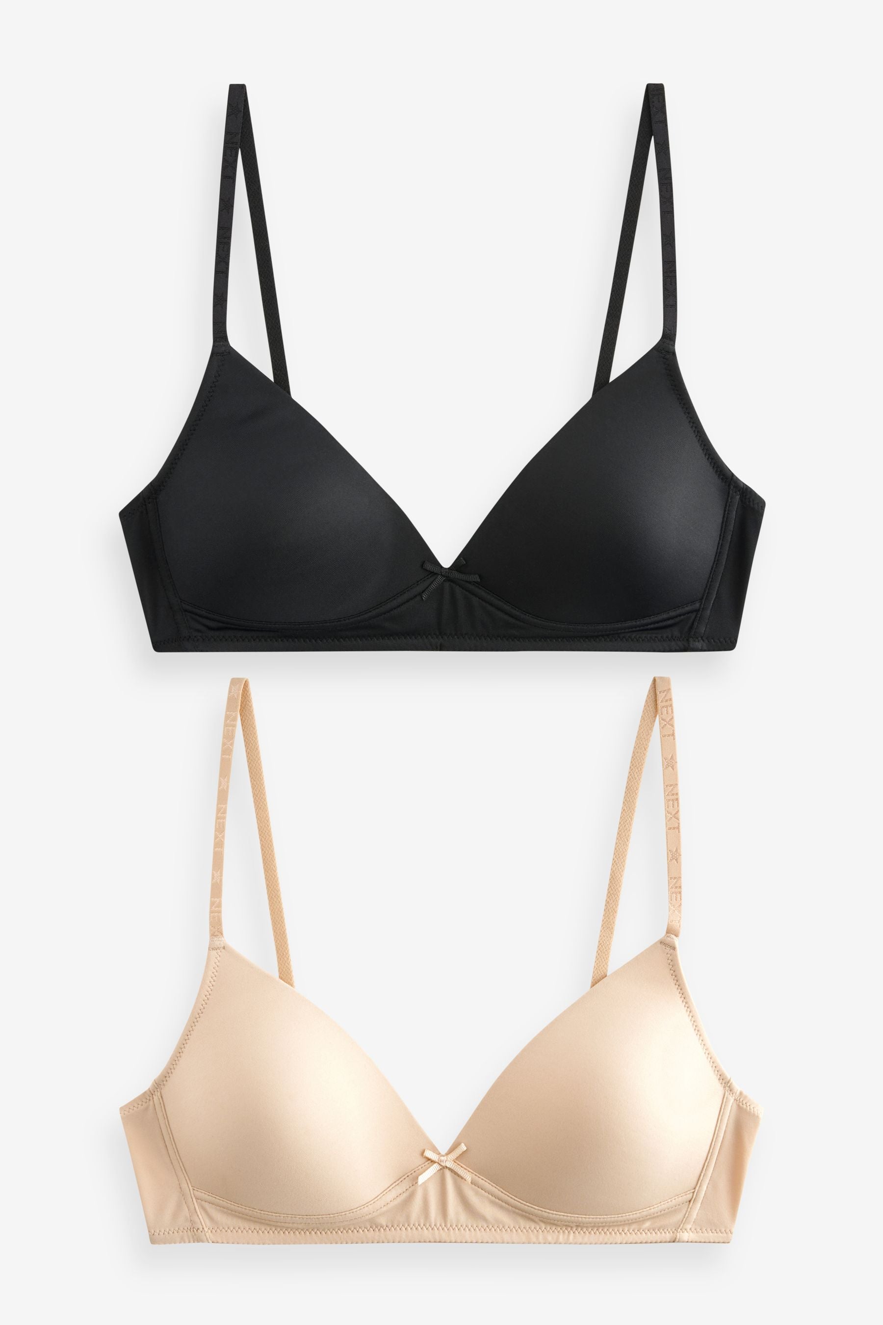 Black/Beige Trainer Bras 2 Pack