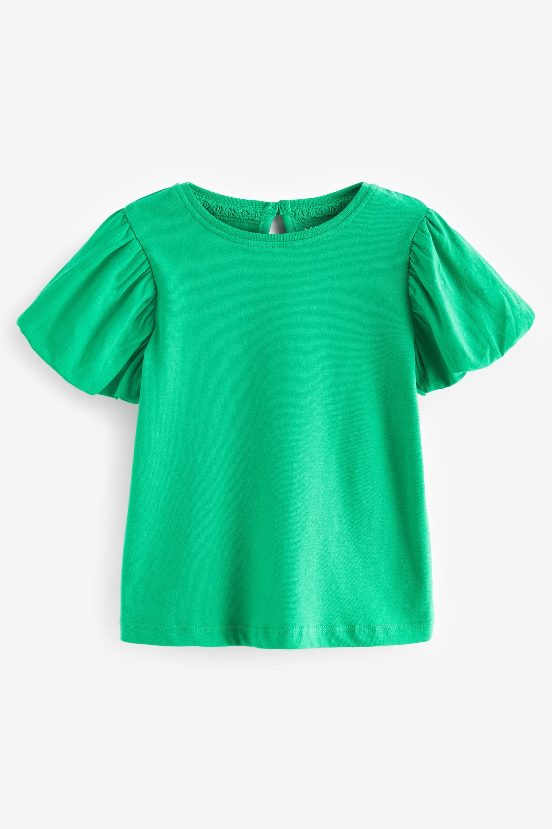 Green Puff Short Sleeve 100% Cotton T-Shirt (3mths-7yrs)