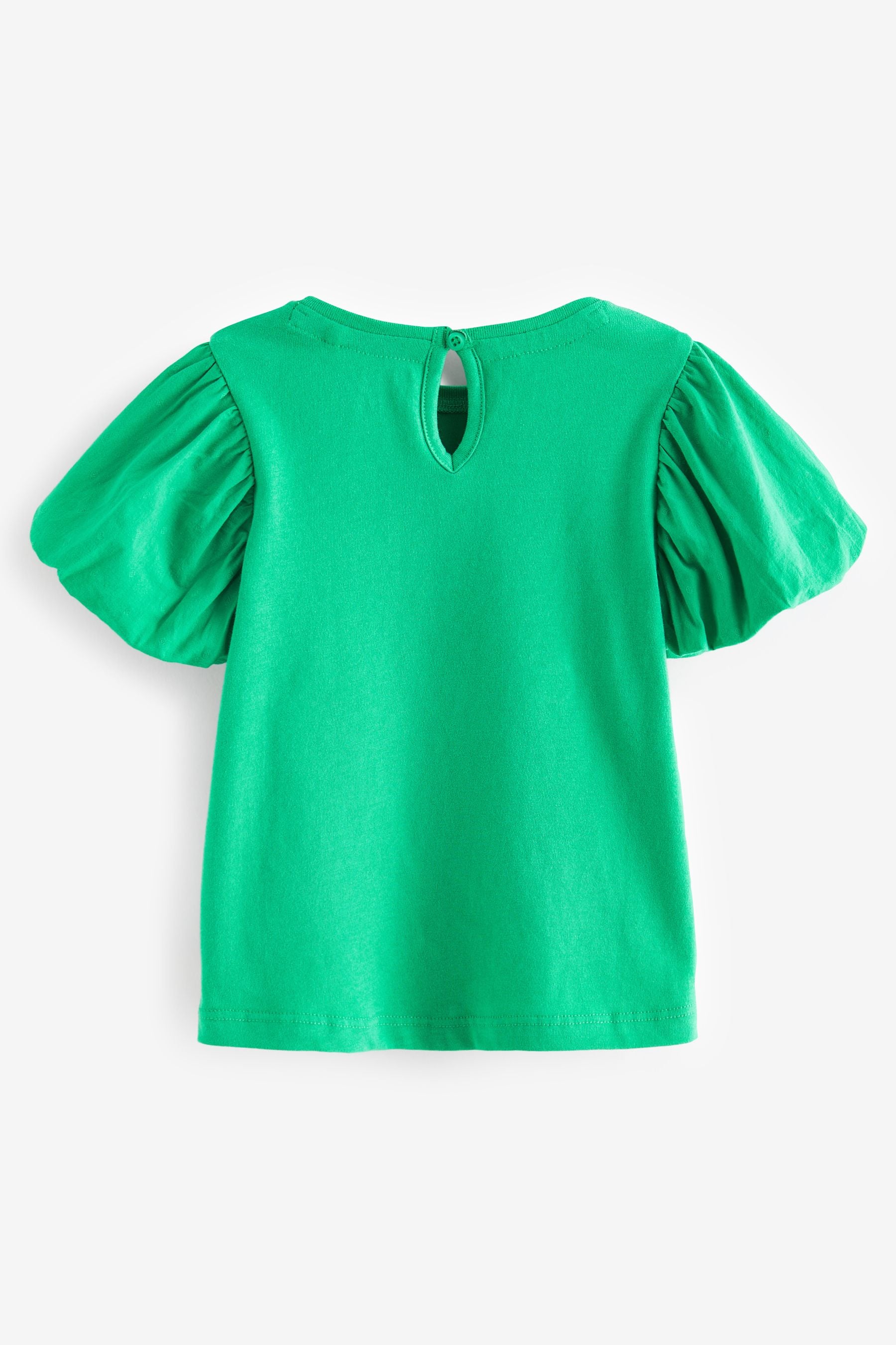 Green Puff Short Sleeve 100% Cotton T-Shirt (3mths-7yrs)