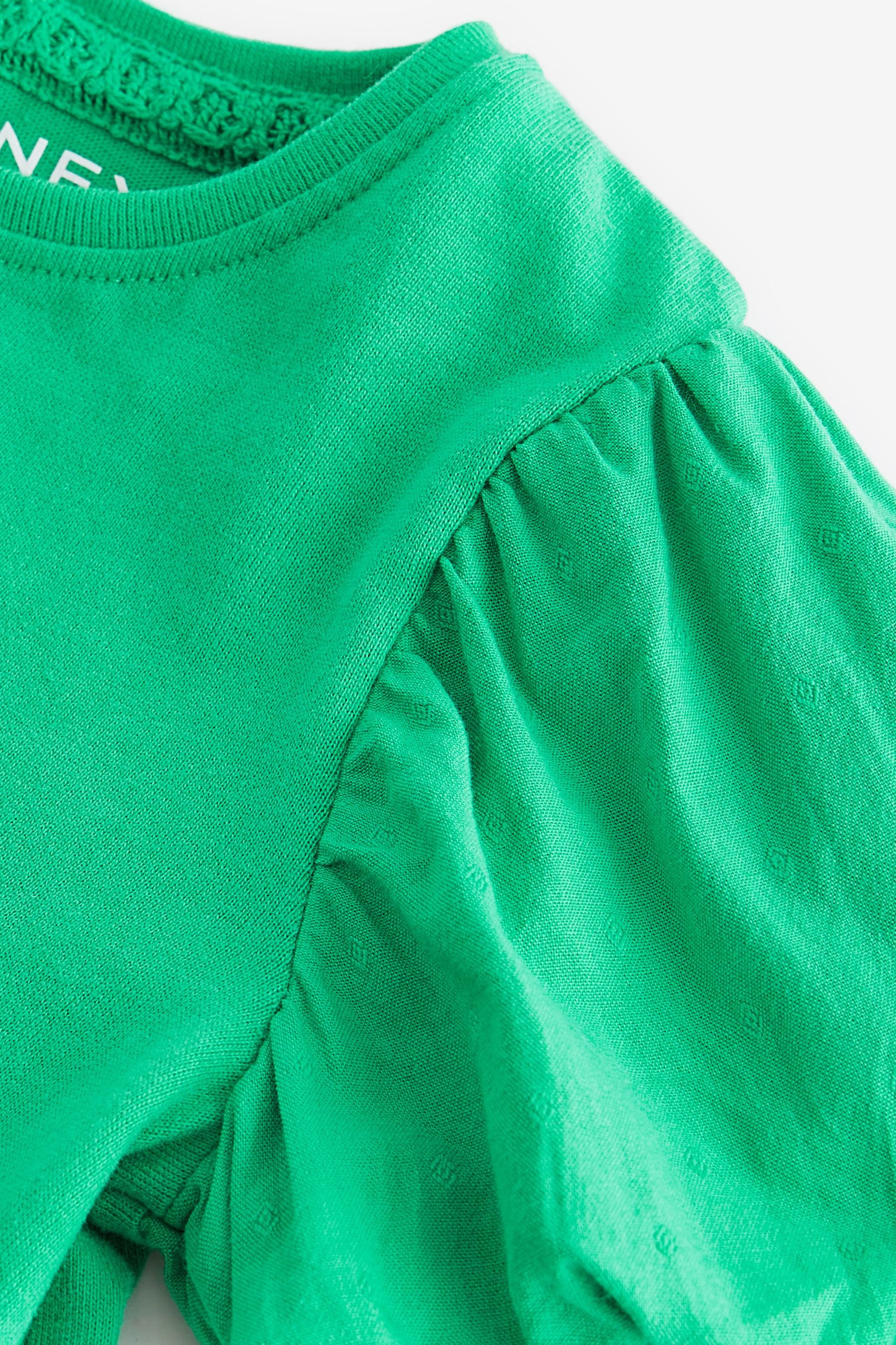 Green Puff Short Sleeve 100% Cotton T-Shirt (3mths-7yrs)