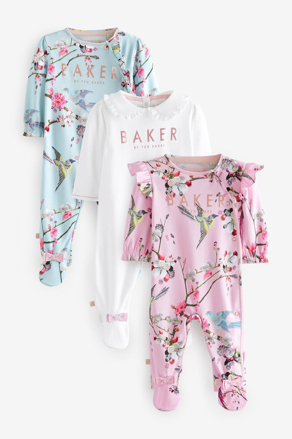 Baker by Ted Baker 100% Cotton Sleepsuits 3 Pack