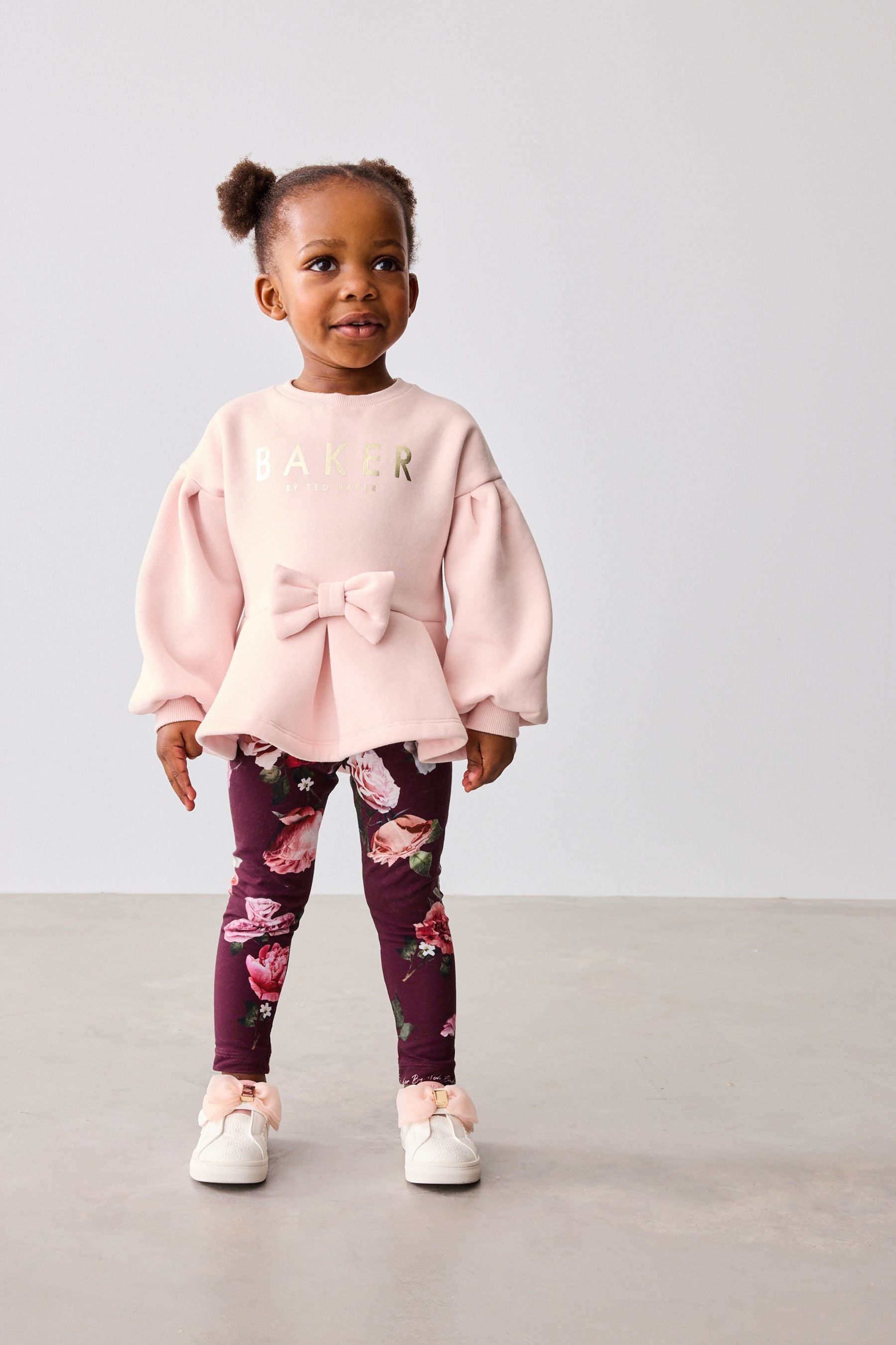 Baker by Ted Baker Pink Peplum Sweater And Leggings Set