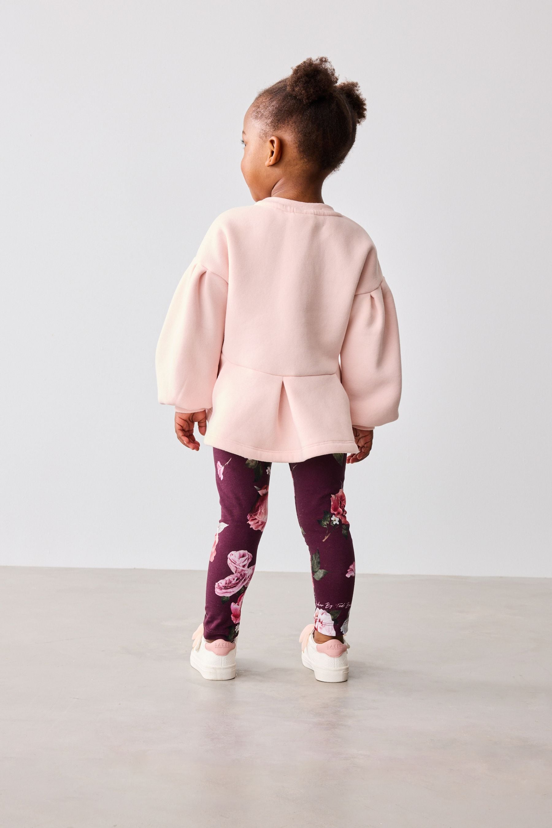 Baker by Ted Baker Pink Peplum Sweater And Leggings Set