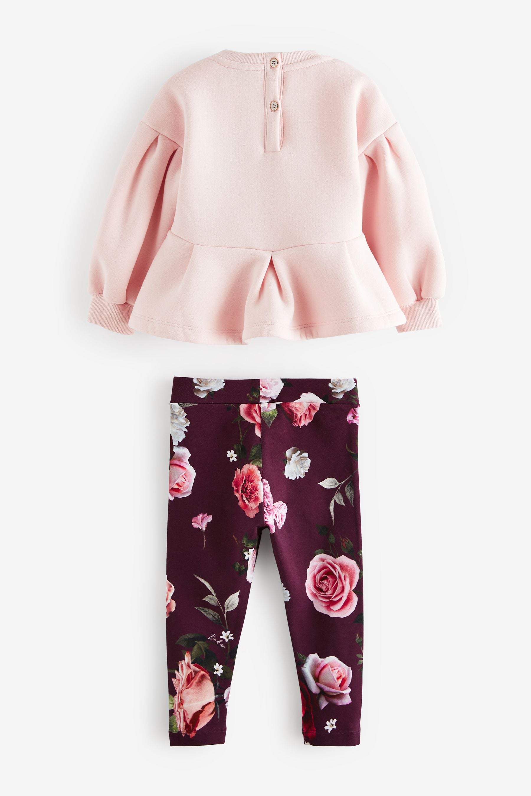 Baker by Ted Baker Pink Peplum Sweater And Leggings Set