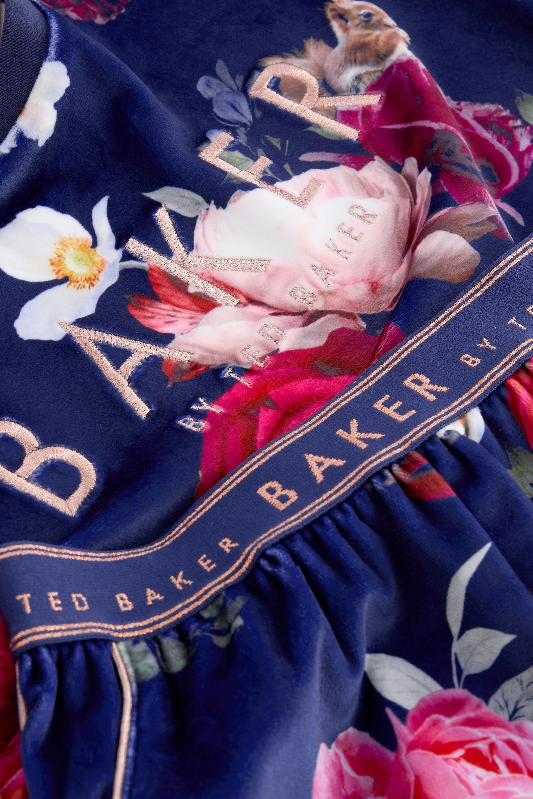 Baker by Ted Baker Navy Floral Cosy Fleece Pyjamas Set