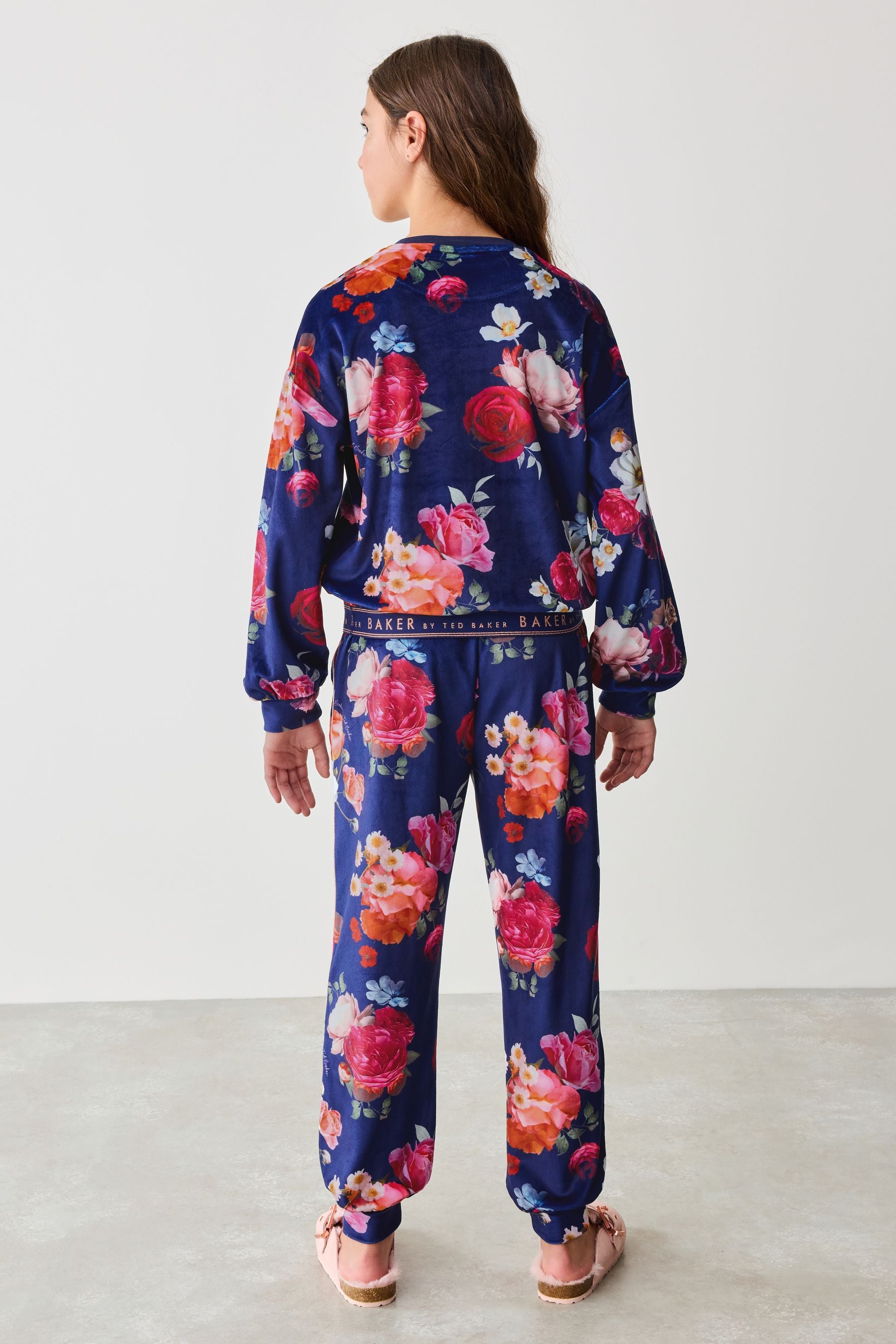 Baker by Ted Baker Navy Floral Cosy Fleece Pyjamas Set