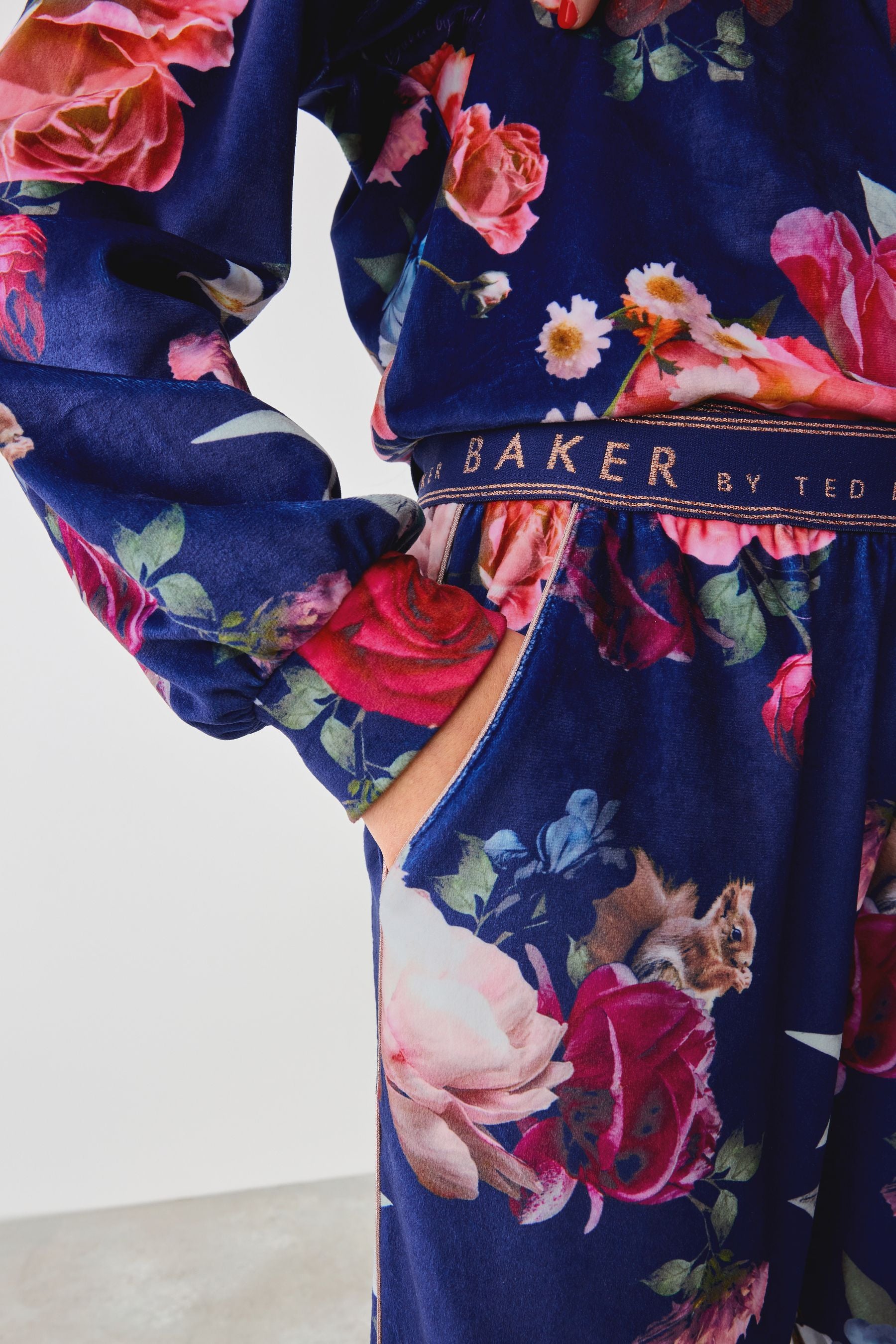 Baker by Ted Baker Navy Floral Cosy Fleece Pyjamas Set