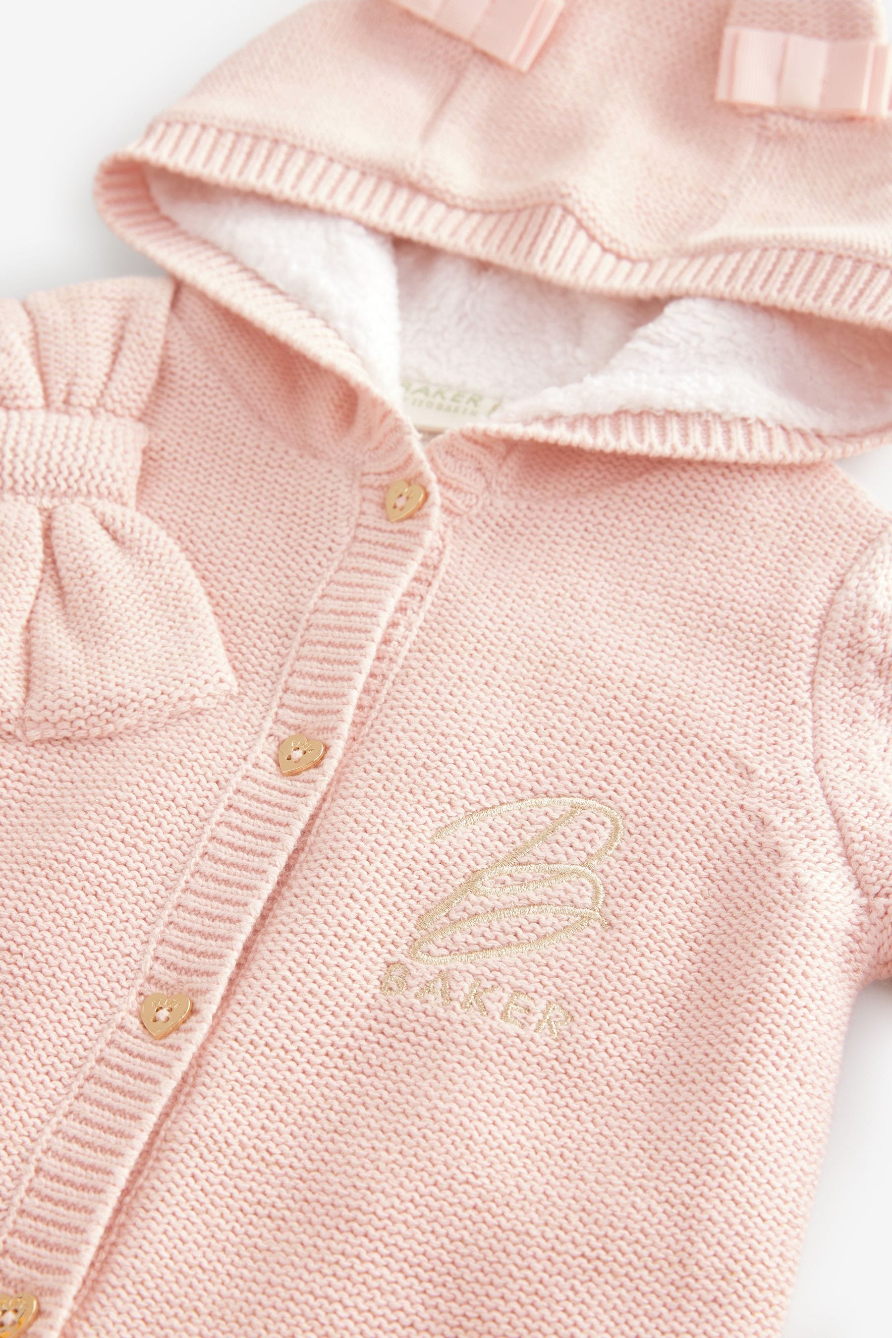 Baker by Ted Baker Pink Knitted Fleece Pramsuit