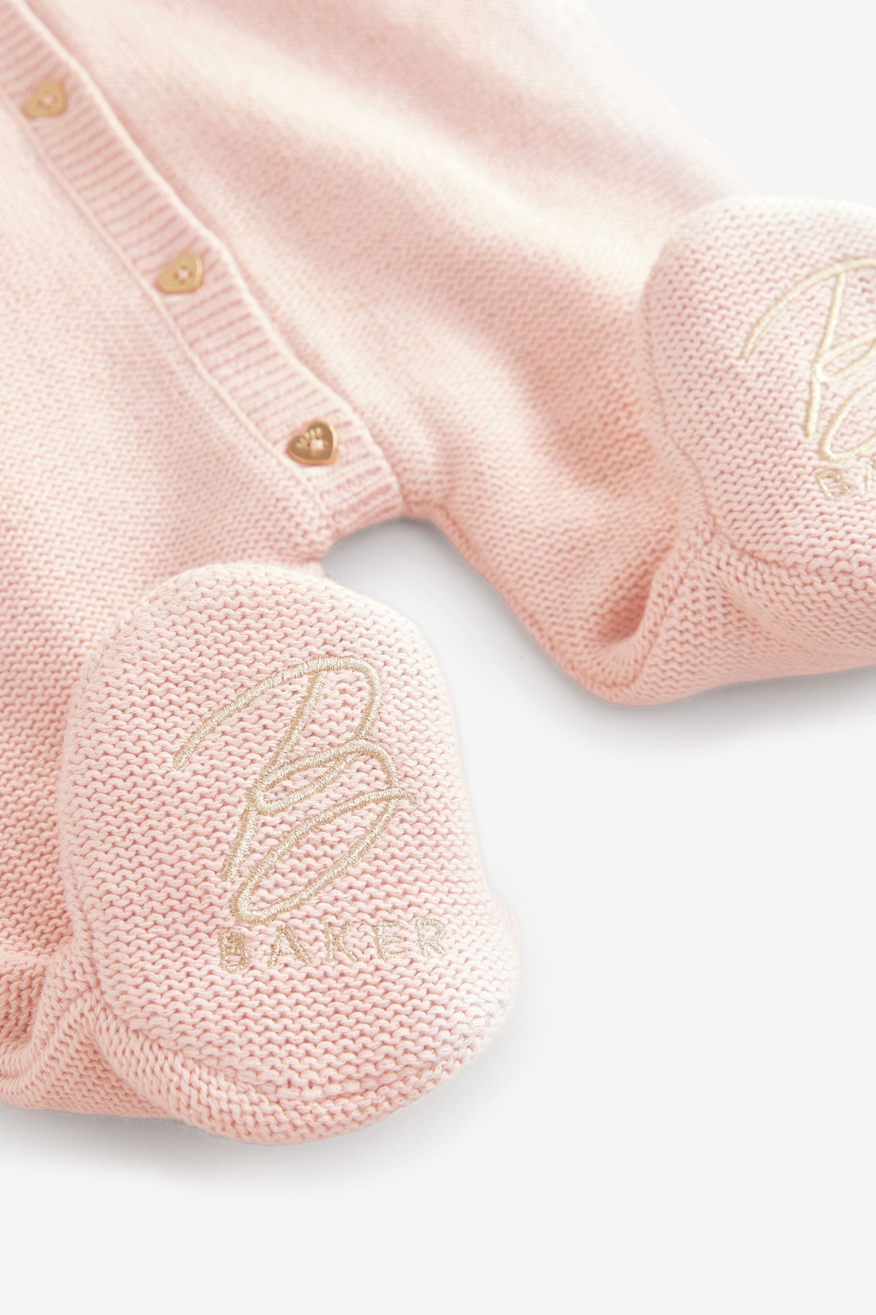 Baker by Ted Baker Pink Knitted Fleece Pramsuit