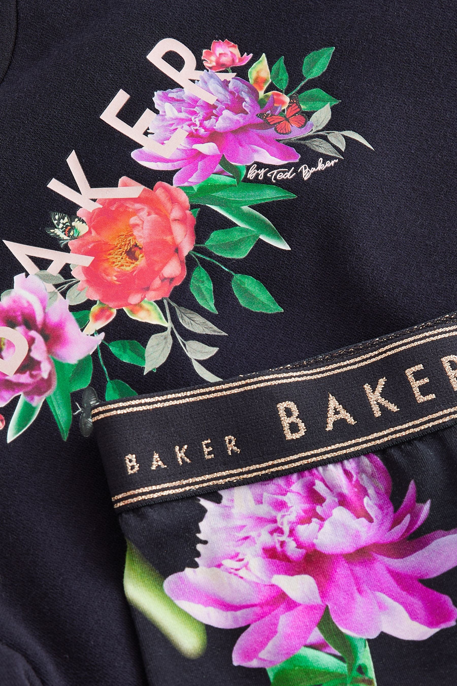 Baker by Ted Baker Navy Floral Pleated Back Sweat & Leggings Set