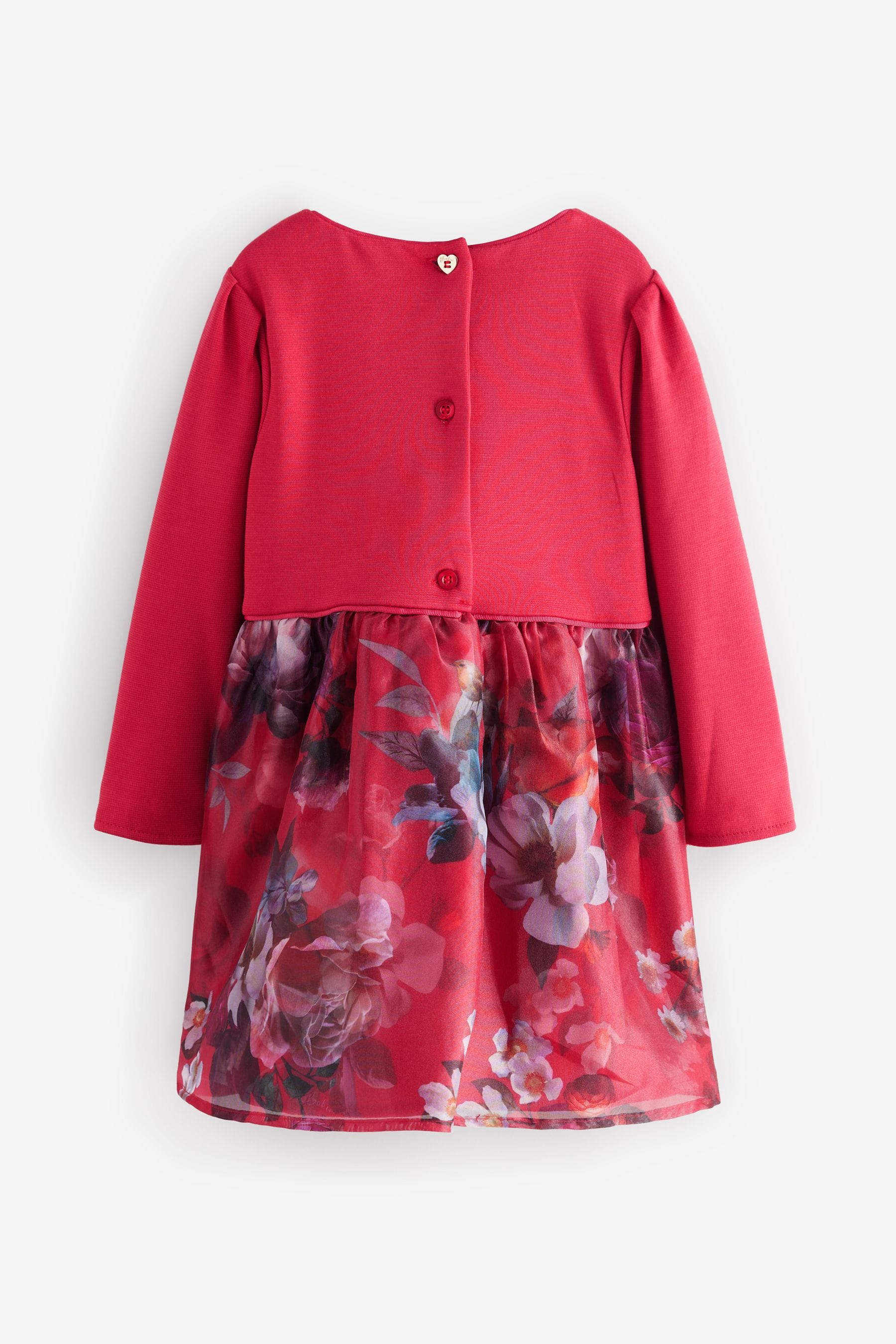 Baker by Ted Baker Red Organza Skirt Bow Detail Dress