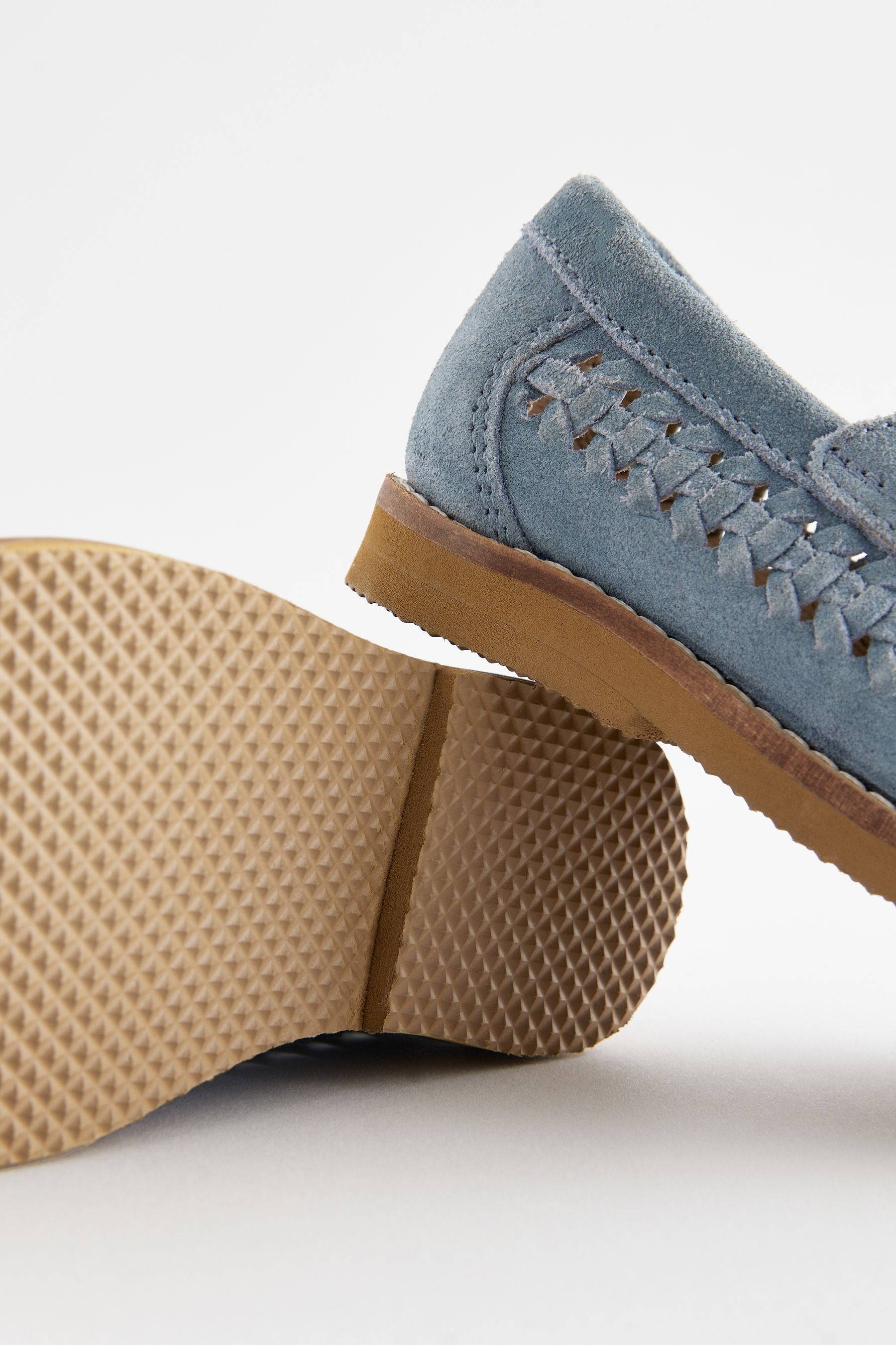 Blue Woven Loafers