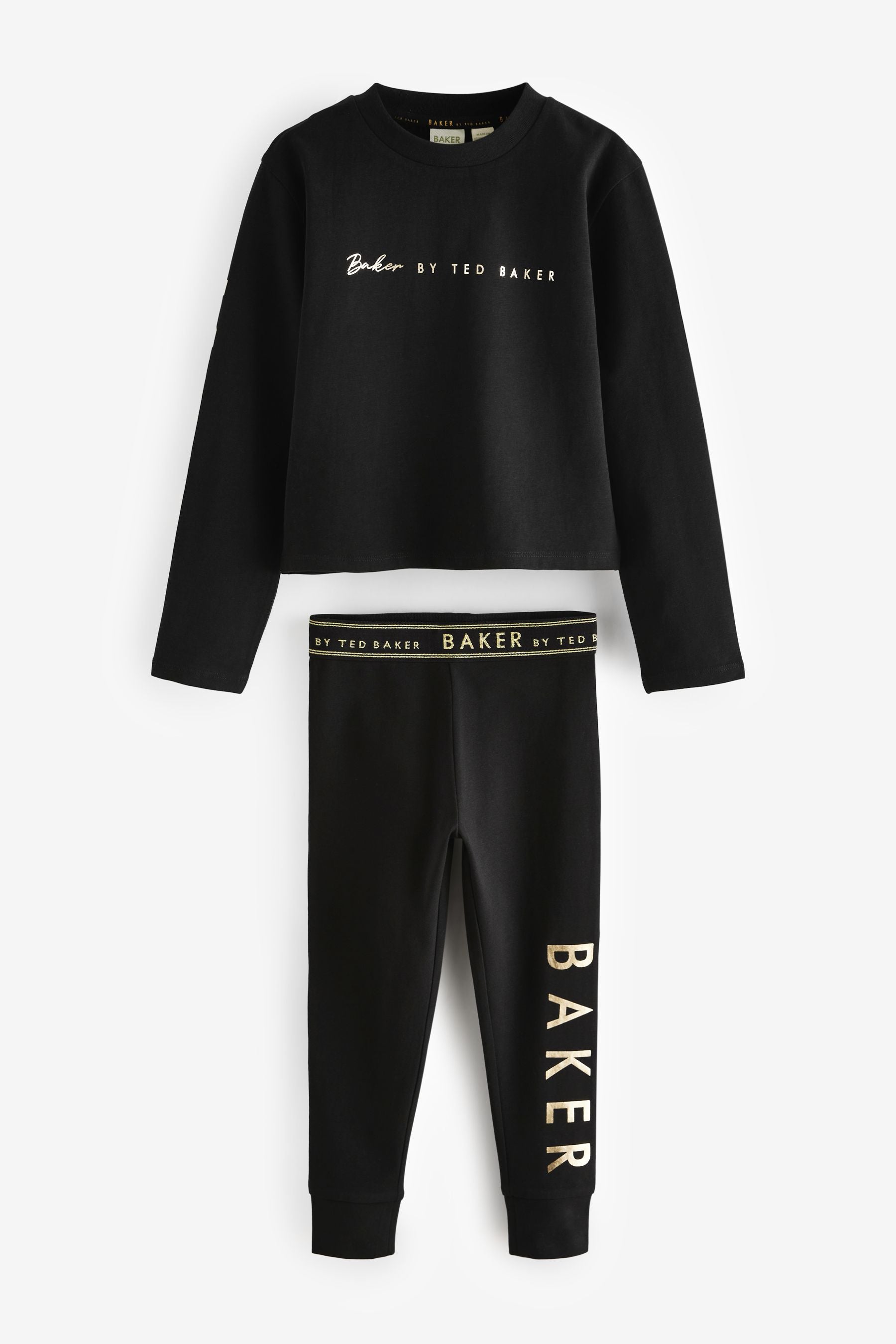 Baker by Ted Baker Black Logo Back Print Pyjamas Set